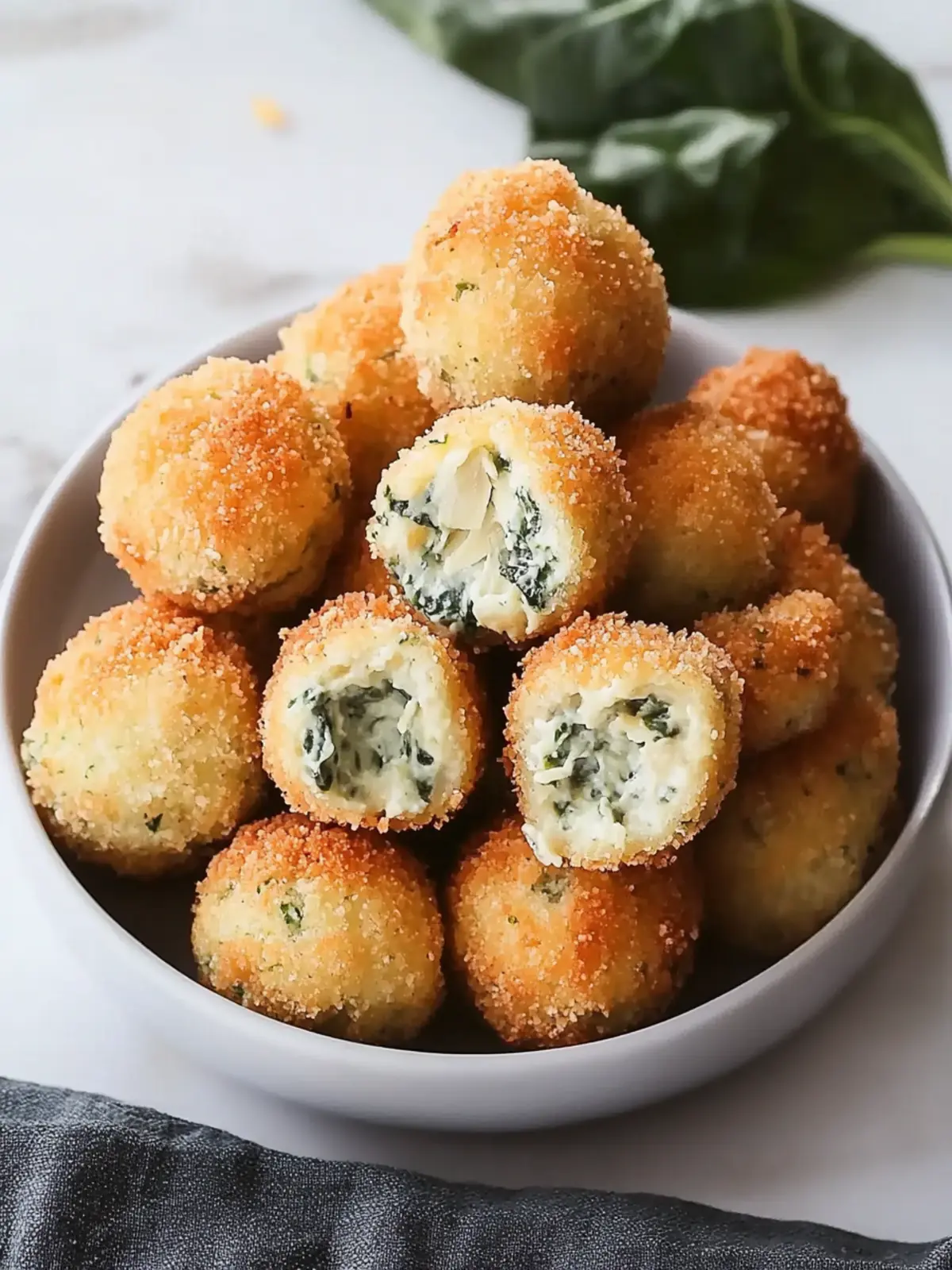 Fried Spinach & Artichoke Dip Balls