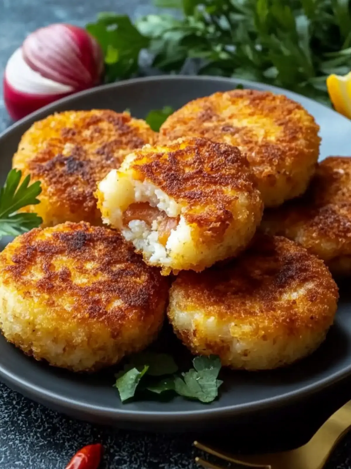 Golden Tuna Potato Cakes - Perfectly Crispy and Fluffy Bites 4 Golden Tuna Potato Cakes Crispy Outside, Fluffy Inside