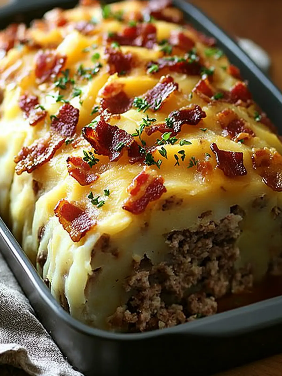 Hearty Potato Loaf with Turkey Bacon and Beef Sausage Delight 4 Hearty Potato Loaf with Turkey Bacon and Beef Sausage Filling