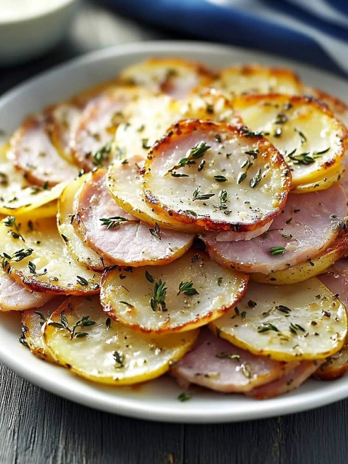 Savory Baked Ham & Herb Potato Slices for Family Bliss 2 Baked Ham & Herb Potato Slices