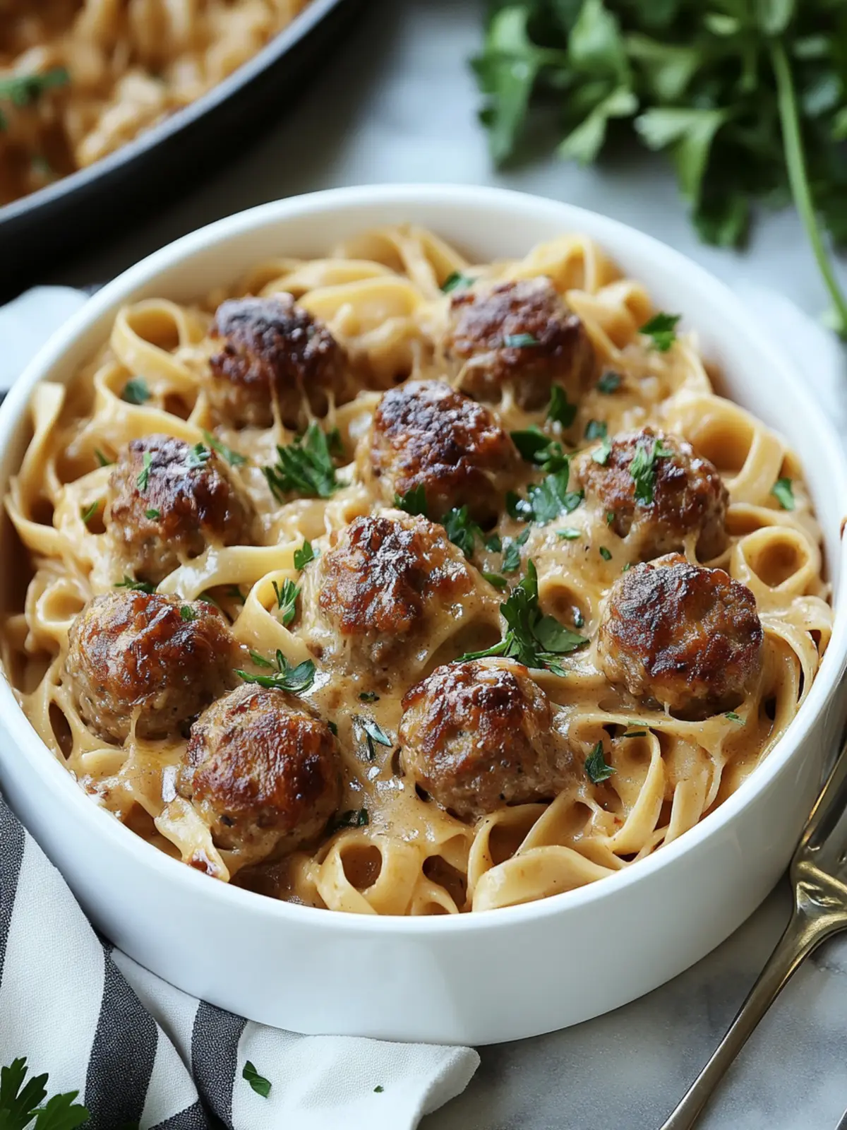 Swedish Meatball Noodle Bake