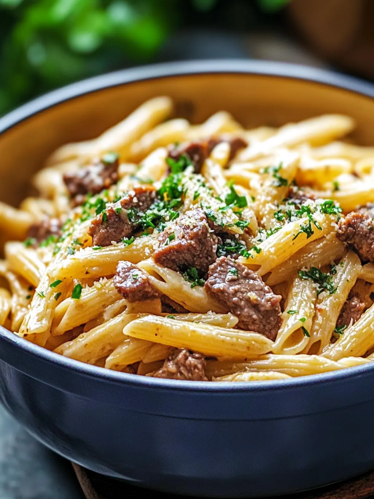 One-Pot Creamy Beef and Garlic Butter Pasta You'll Love 3 ONE-POT CREAMY BEEF AND GARLIC BUTTER PASTA WITH PARSLEY DRESSING