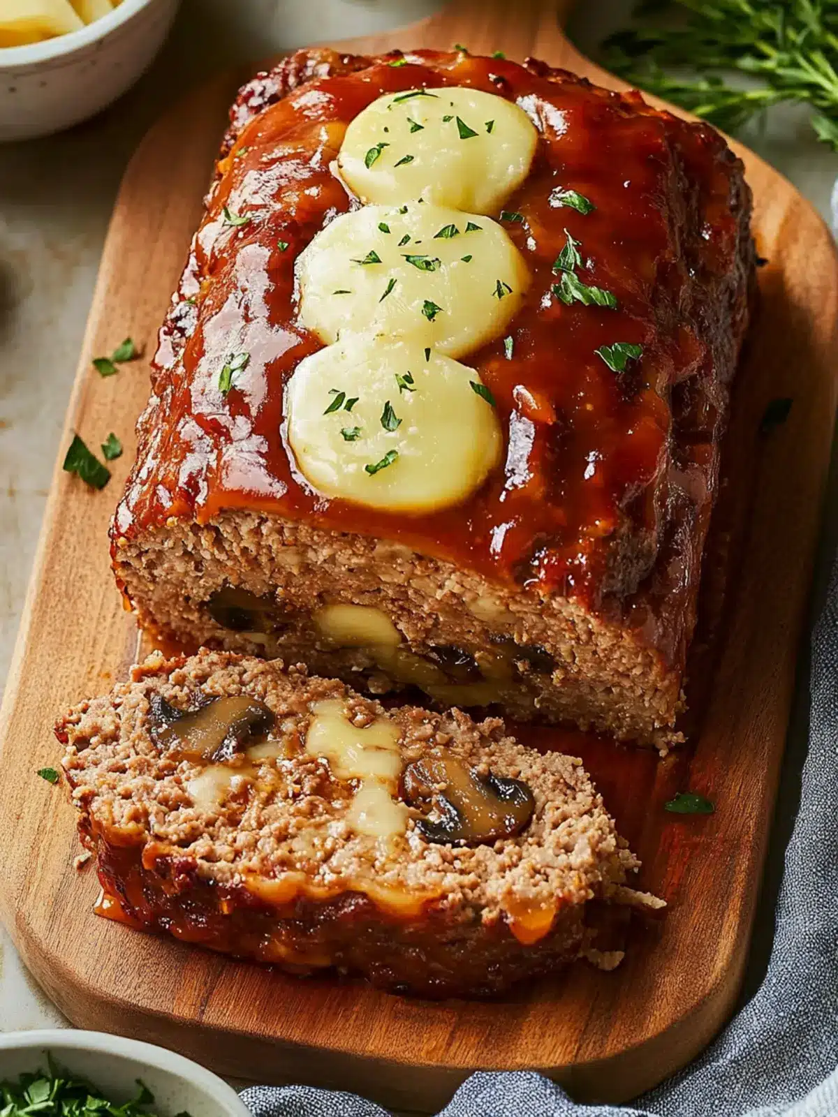 Mushroom Swiss Cheese Meatloaf