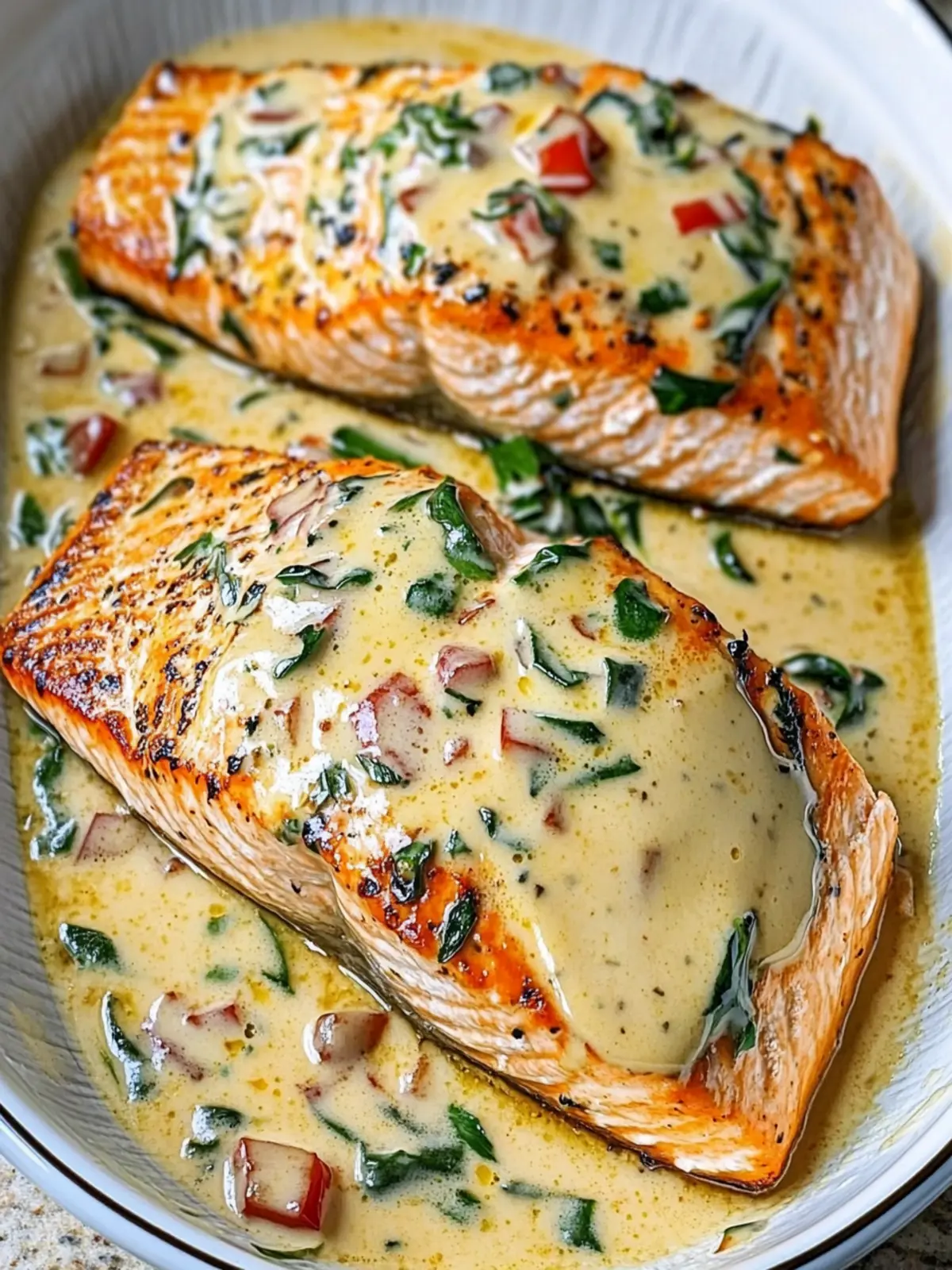 Creamy Garlic Butter Tuscan Salmon for a Cozy Night In 2 Creamy Garlic Butter Tuscan Salmon