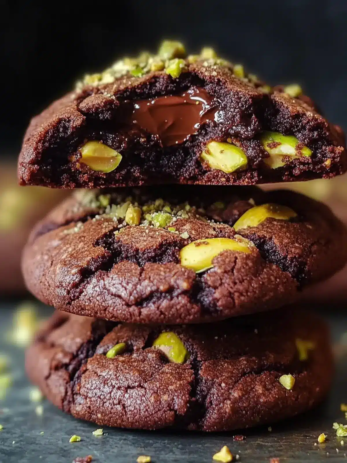 Indulge in Pistachio-Filled Chunky Chocolate Cookies Delight 3 Pistachio-Filled Chunky Chocolate Cookies