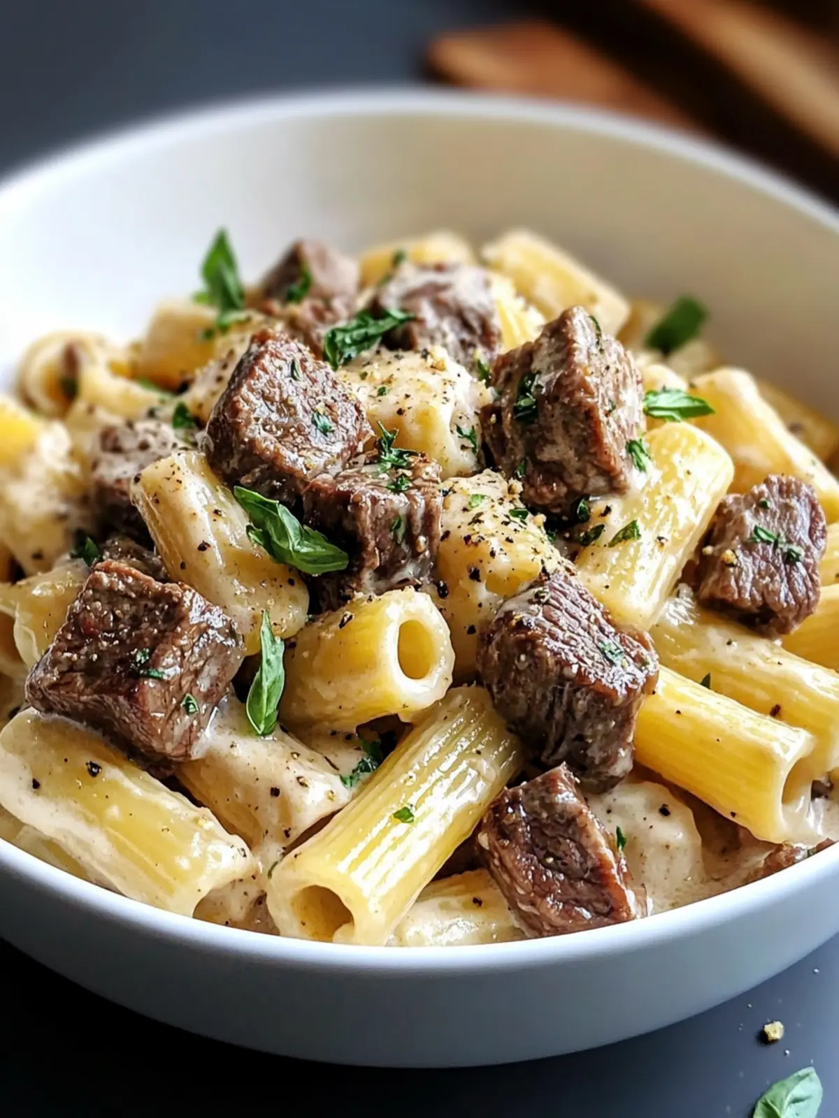 Creamy Steak Rigatoni