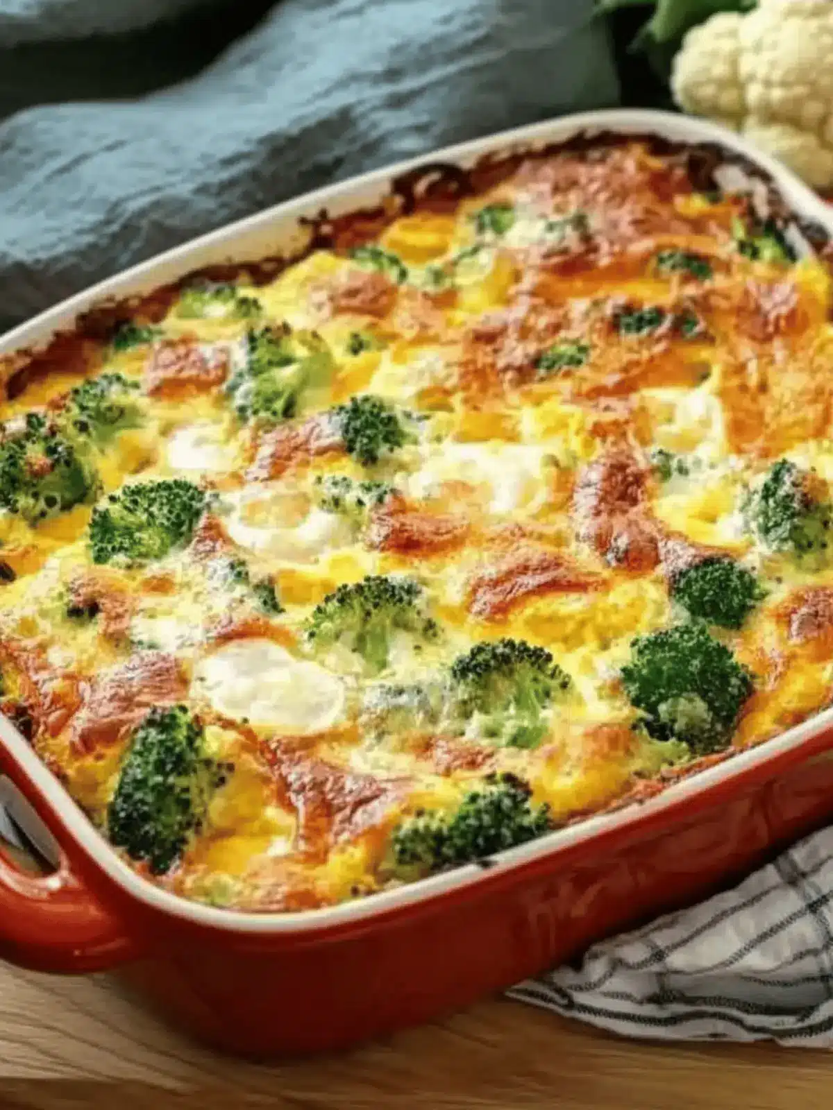 Vegetable-Packed Broccoli and Cauliflower Egg Bake