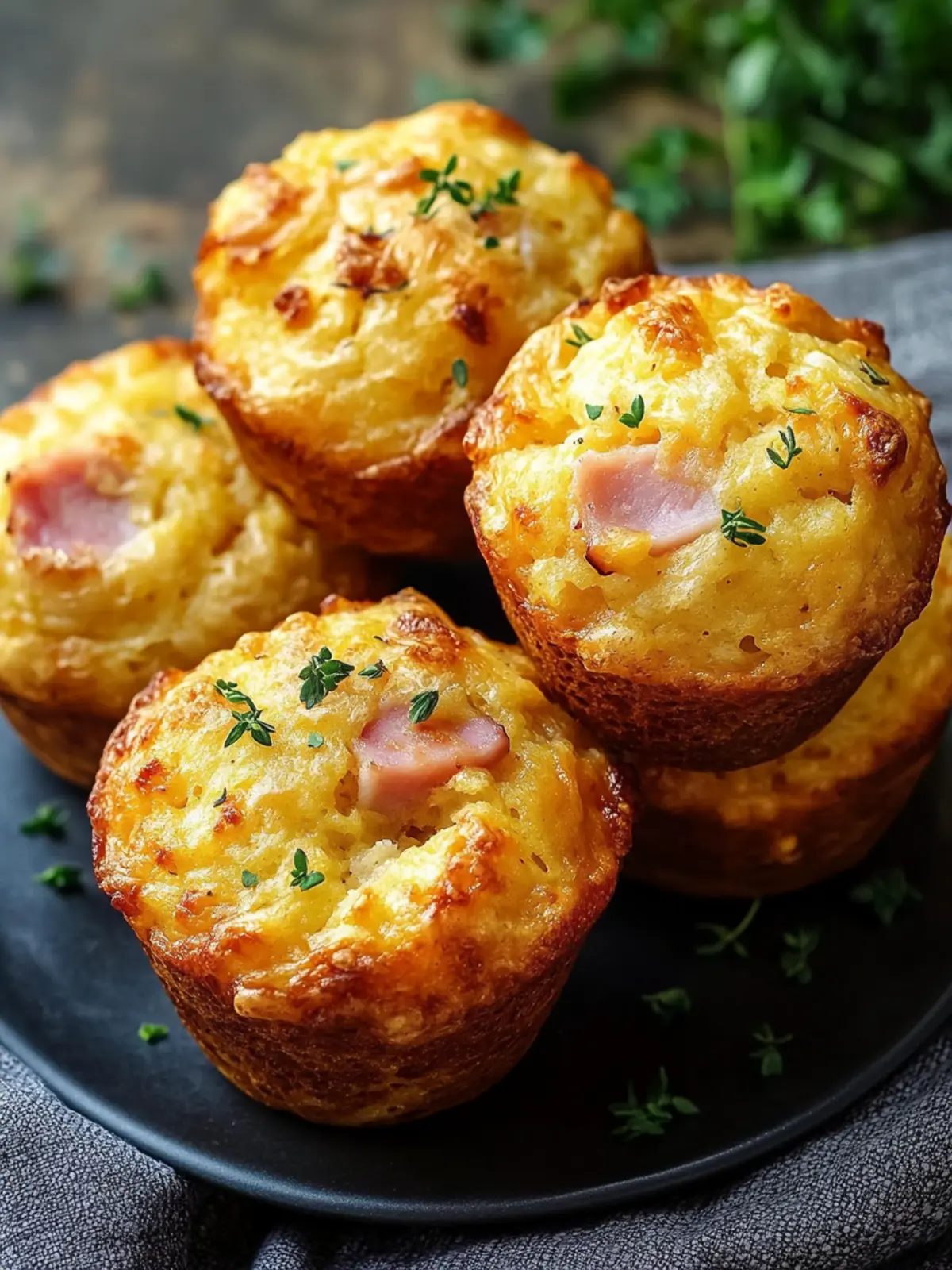 Savory Cheddar and Ham Muffins with a Crispy Golden Finish 4 Savory Cheddar and Ham Muffins with a Crispy Golden Finish