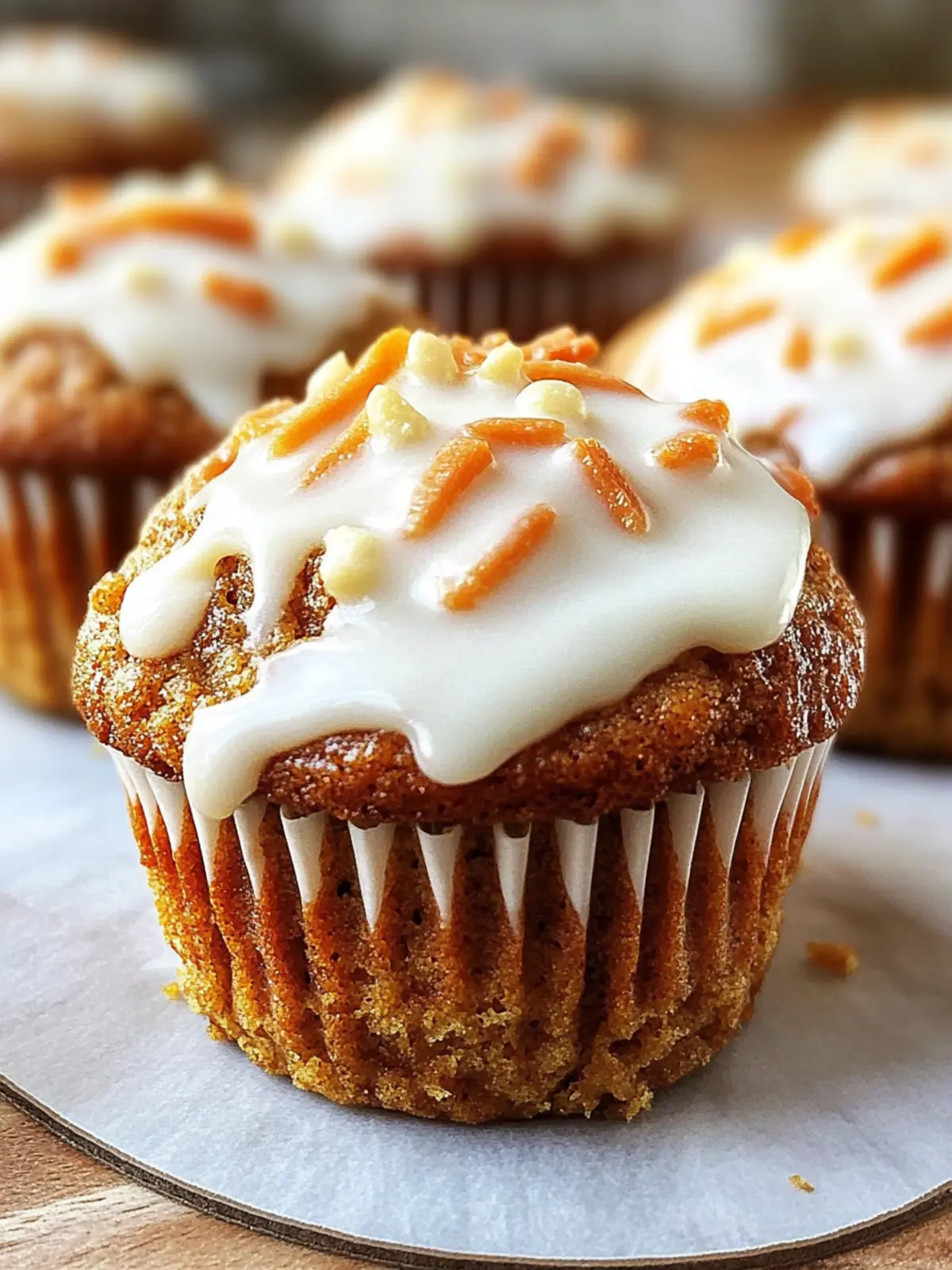 Carrot Cake Muffins with Cream Cheese Glaze