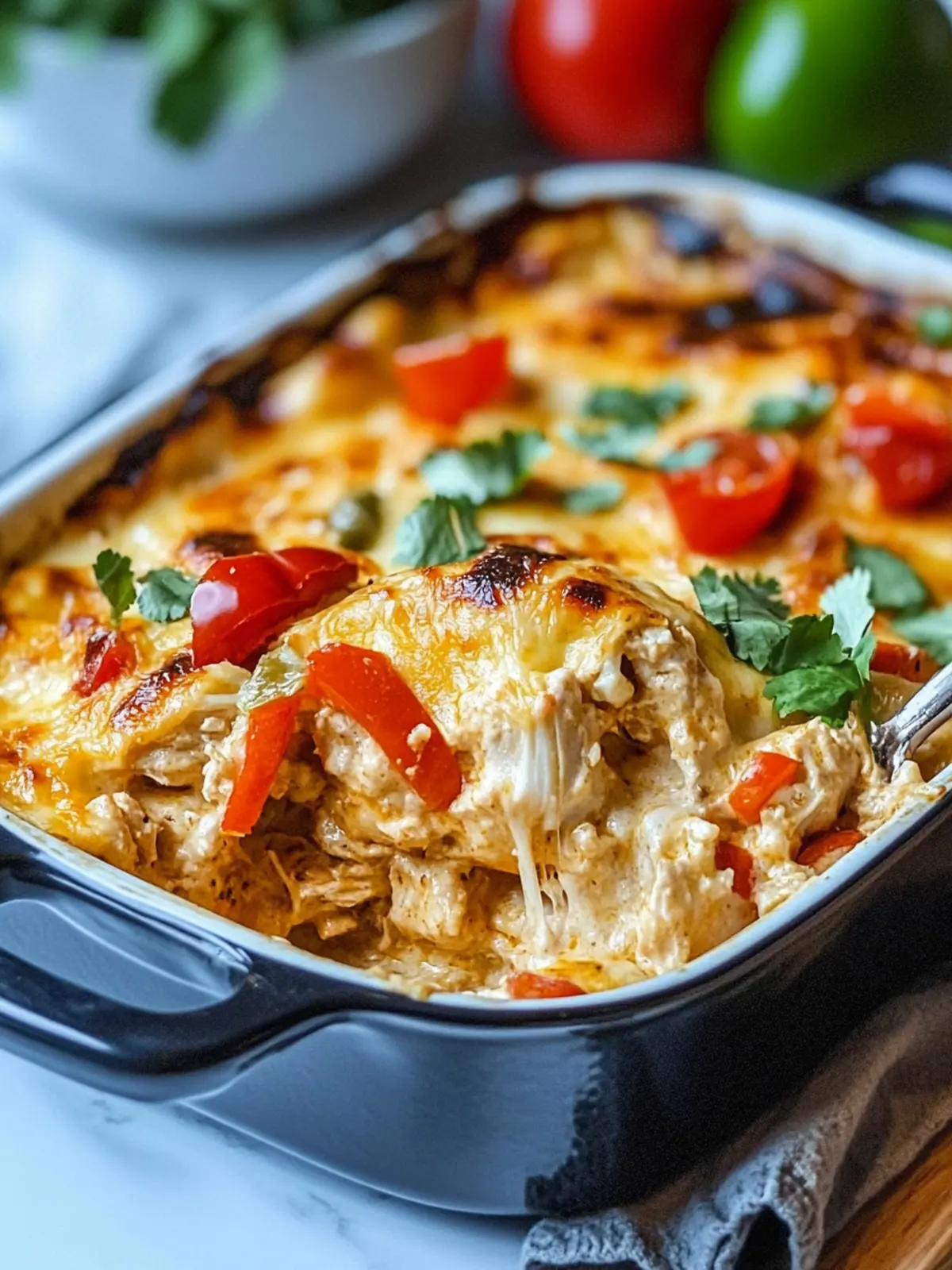One-Pan Creamy Fajita Chicken Casserole with Crispy Topping 3 ONE-PAN CREAMY FAJITA CHICKEN CASSEROLE WITH A CRISPY TOPPING