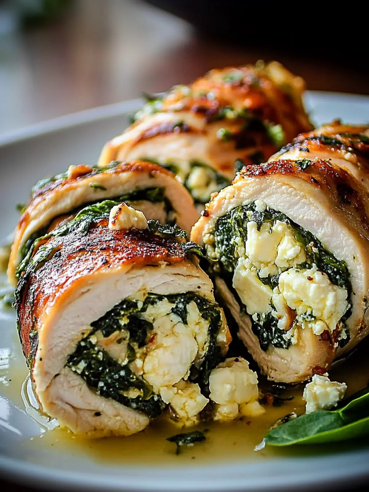 Irresistible Rolled Chicken with Feta & Spinach Delight 4 Irresistible Rolled Chicken with Feta & Spinach