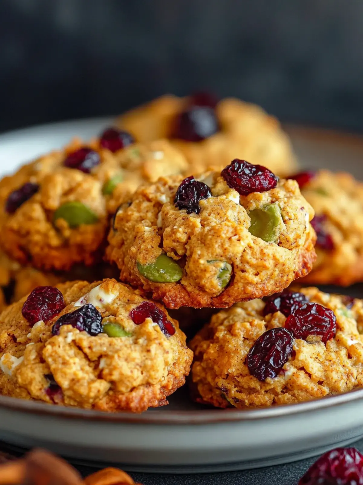 Pumpkin Cranberry Cottage Cheese Cookies
