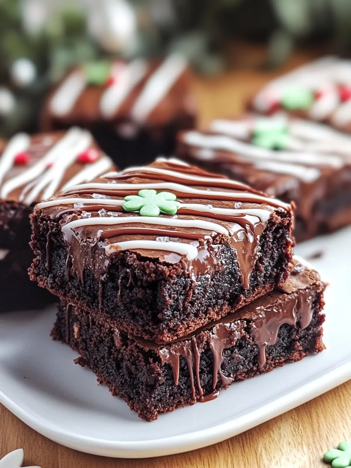 ST. PATRICK S DAY PEPPERMINT PATTY BROWNIES WITH FUDGE DRIZZLE