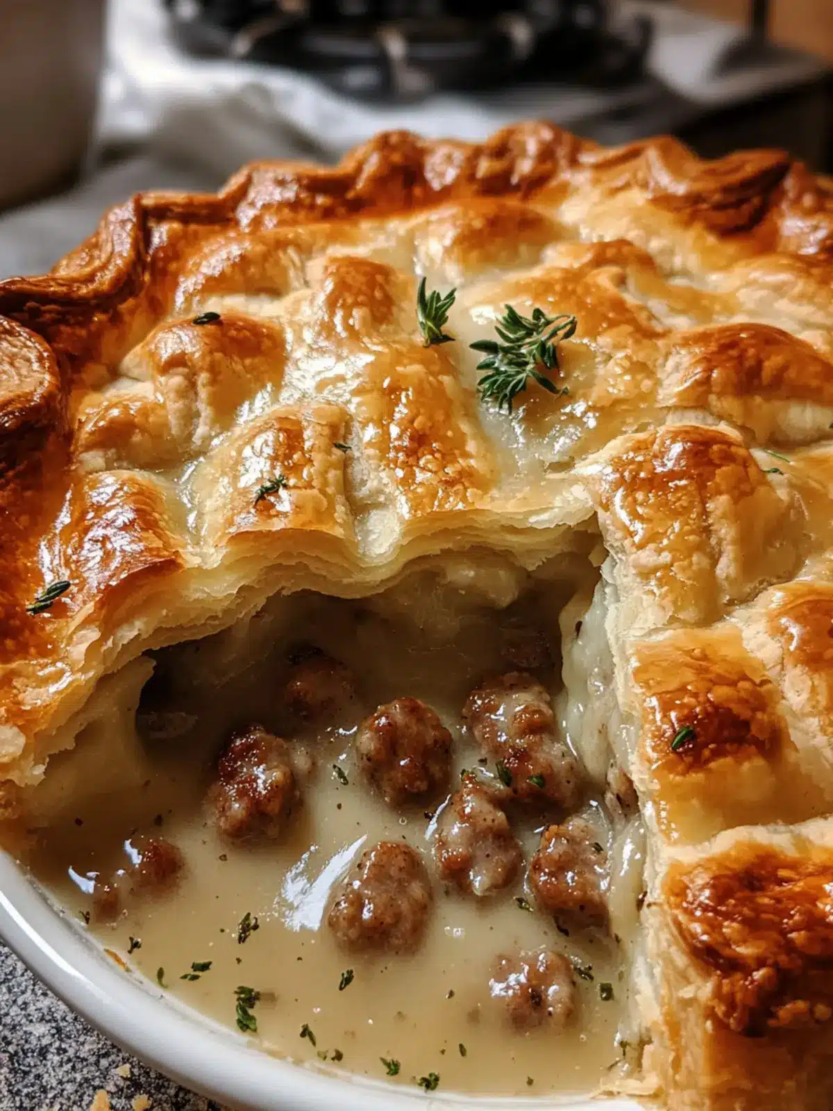Sausage Gravy Puff Pie