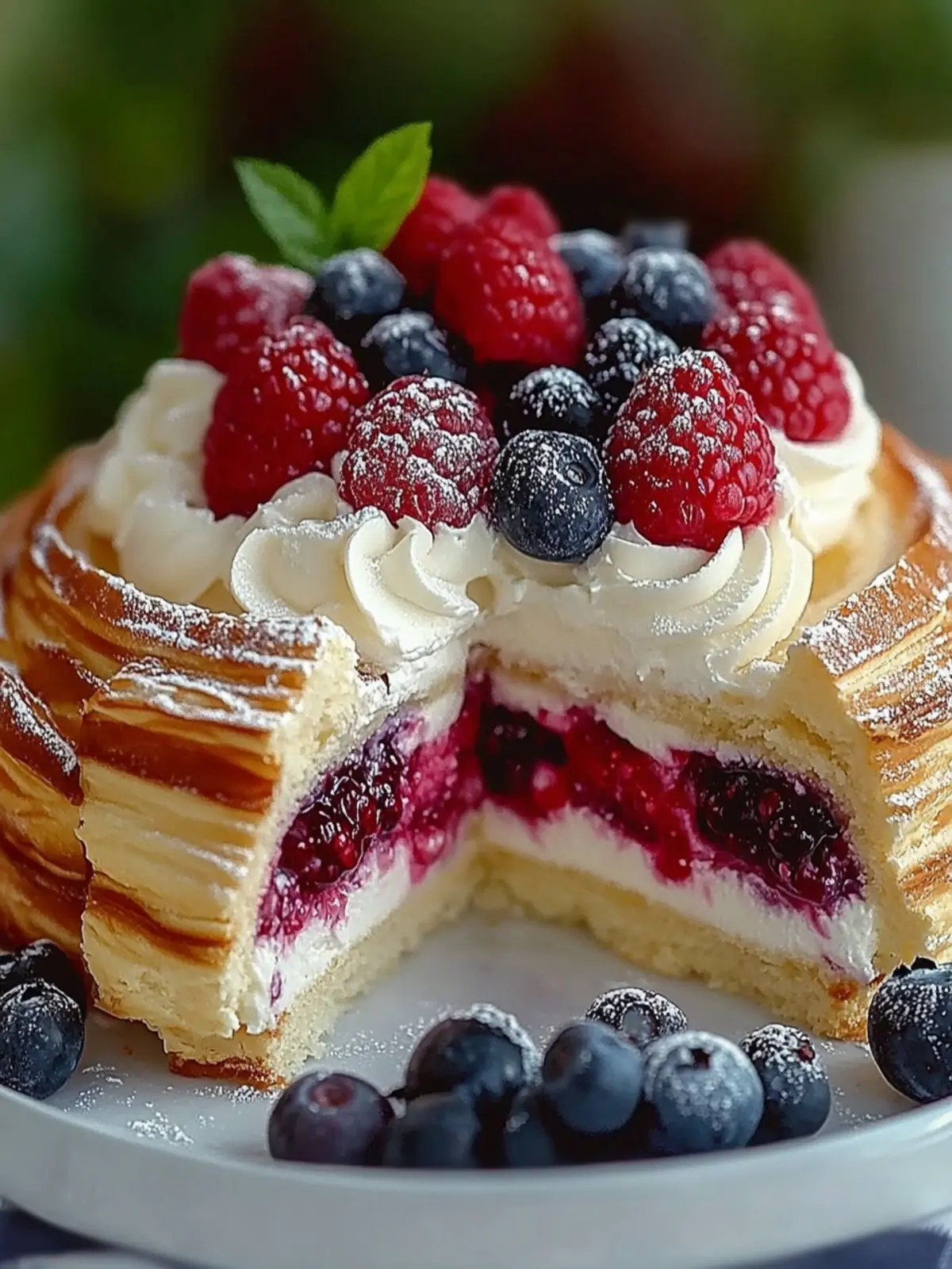 Exquisite Berry Cream Pastry Cake
