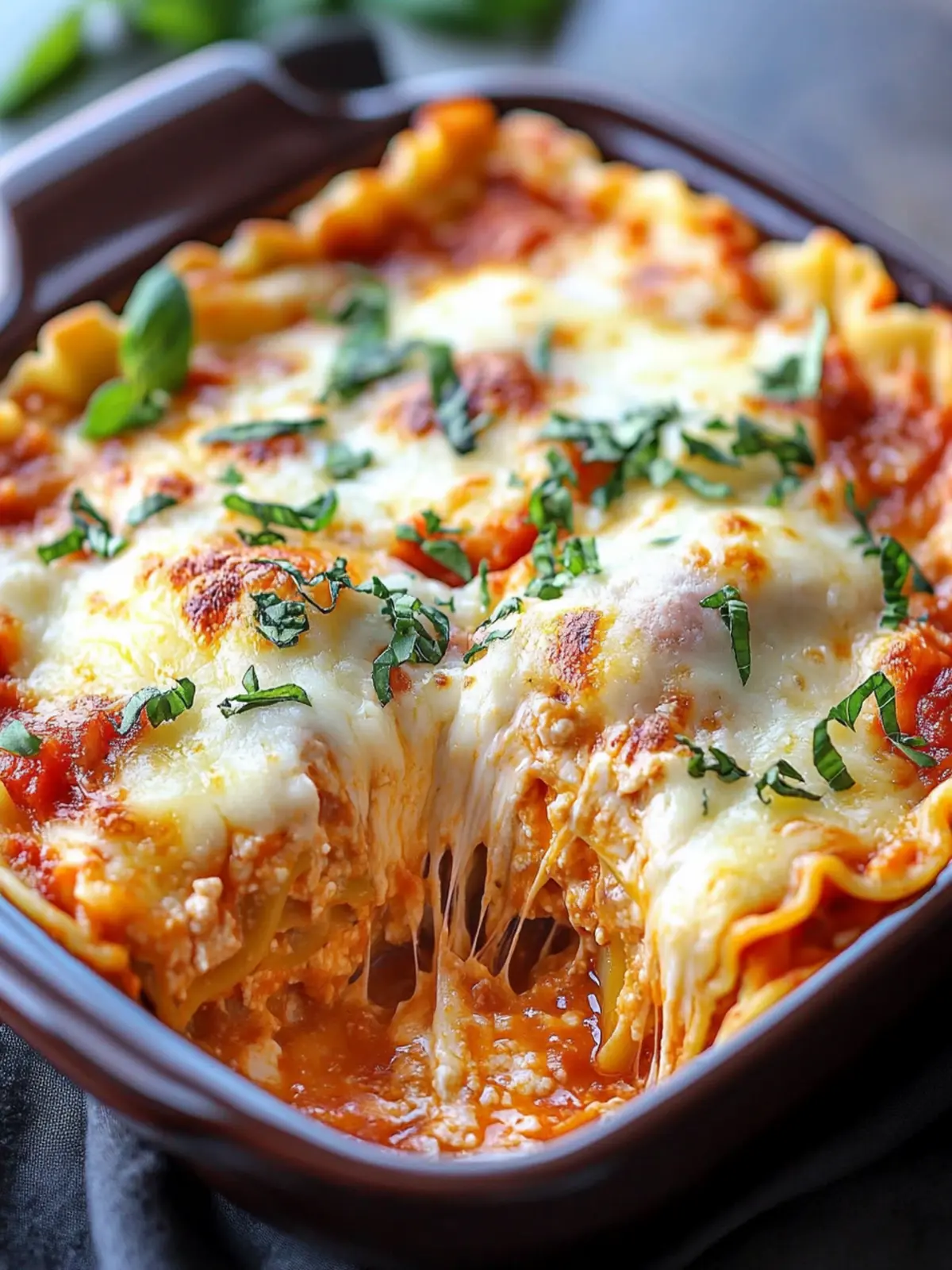 CROCKPOT RAVIOLI LASAGNA WITH CHEESE DRESSING