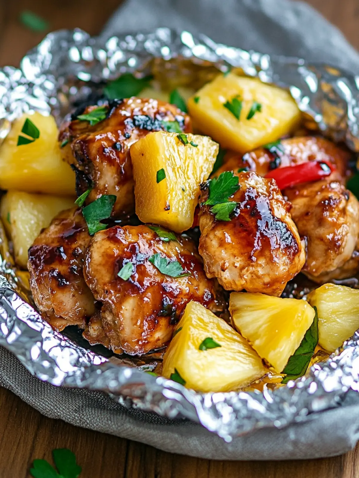 Teriyaki Chicken and Pineapple Foil Packets for the Win 2 TERIYAKI CHICKEN AND PINEAPPLE FOIL PACKETS