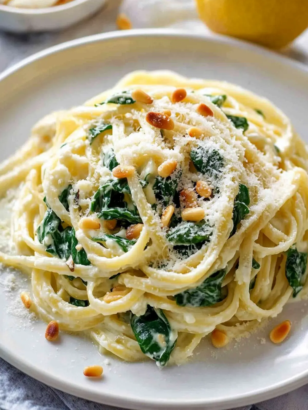 Lemon Ricotta Pasta with Spinach and Toasted Pine Nuts Delight 2 Lemon Ricotta Pasta with Spinach and Toasted Pine Nuts