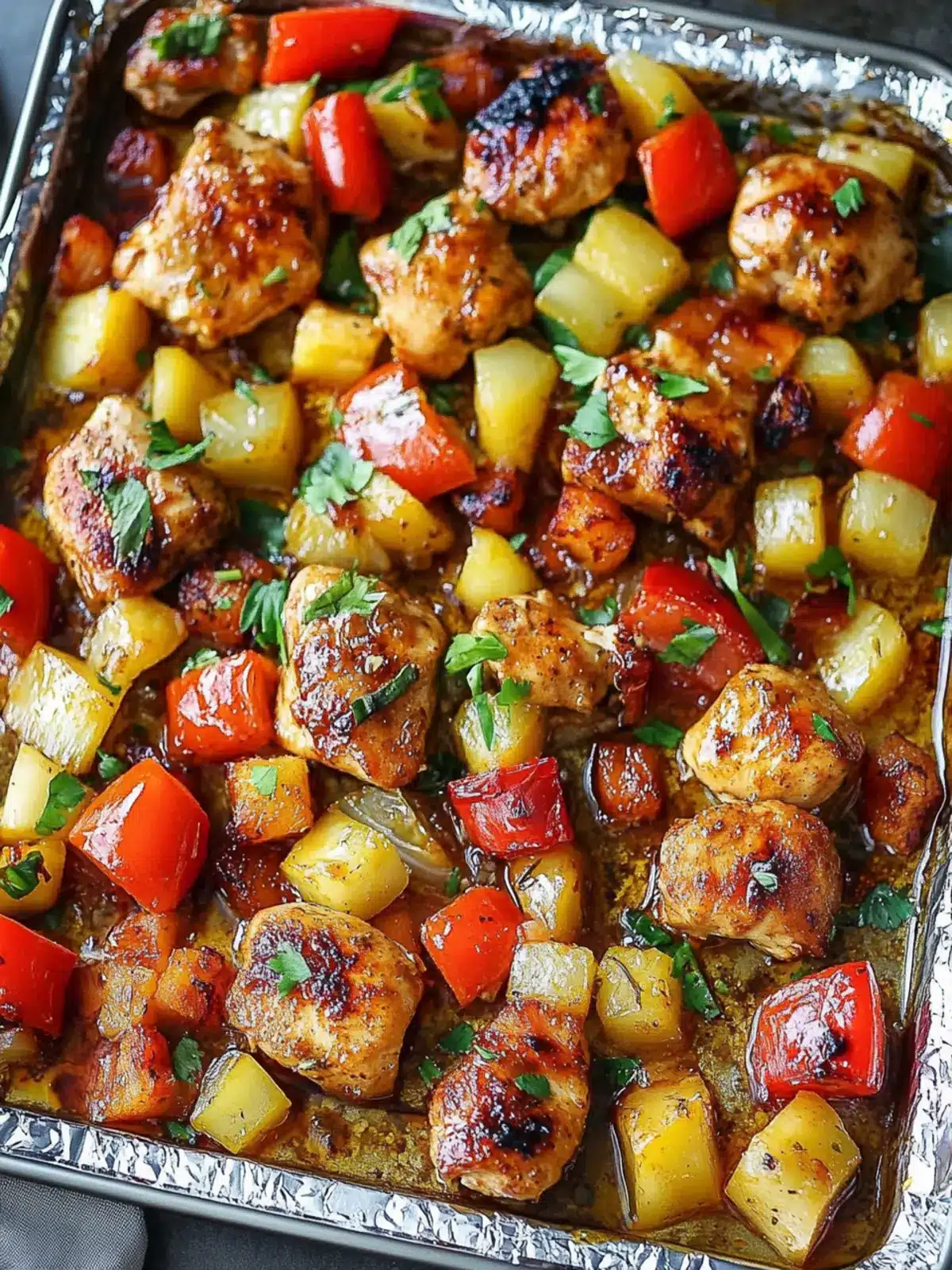 Easy Sheet Pan Hawaiian Chicken for a Flavorful Family Feast 2 Sheet Pan Hawaiian Chicken.