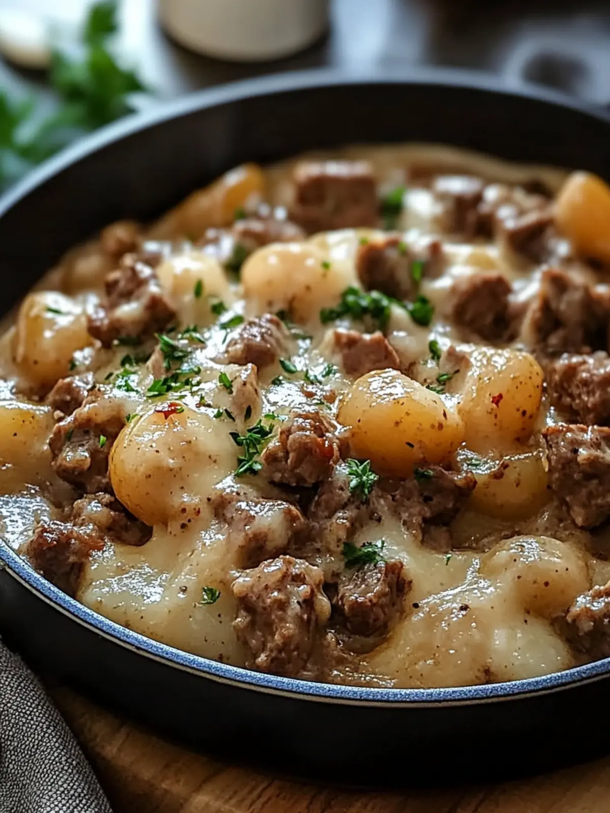ONE-PAN CREAMY MEAT & POTATO SKILLET for Easy Comfort Food 3 ONE-PAN CREAMY MEAT & POTATO SKILLET