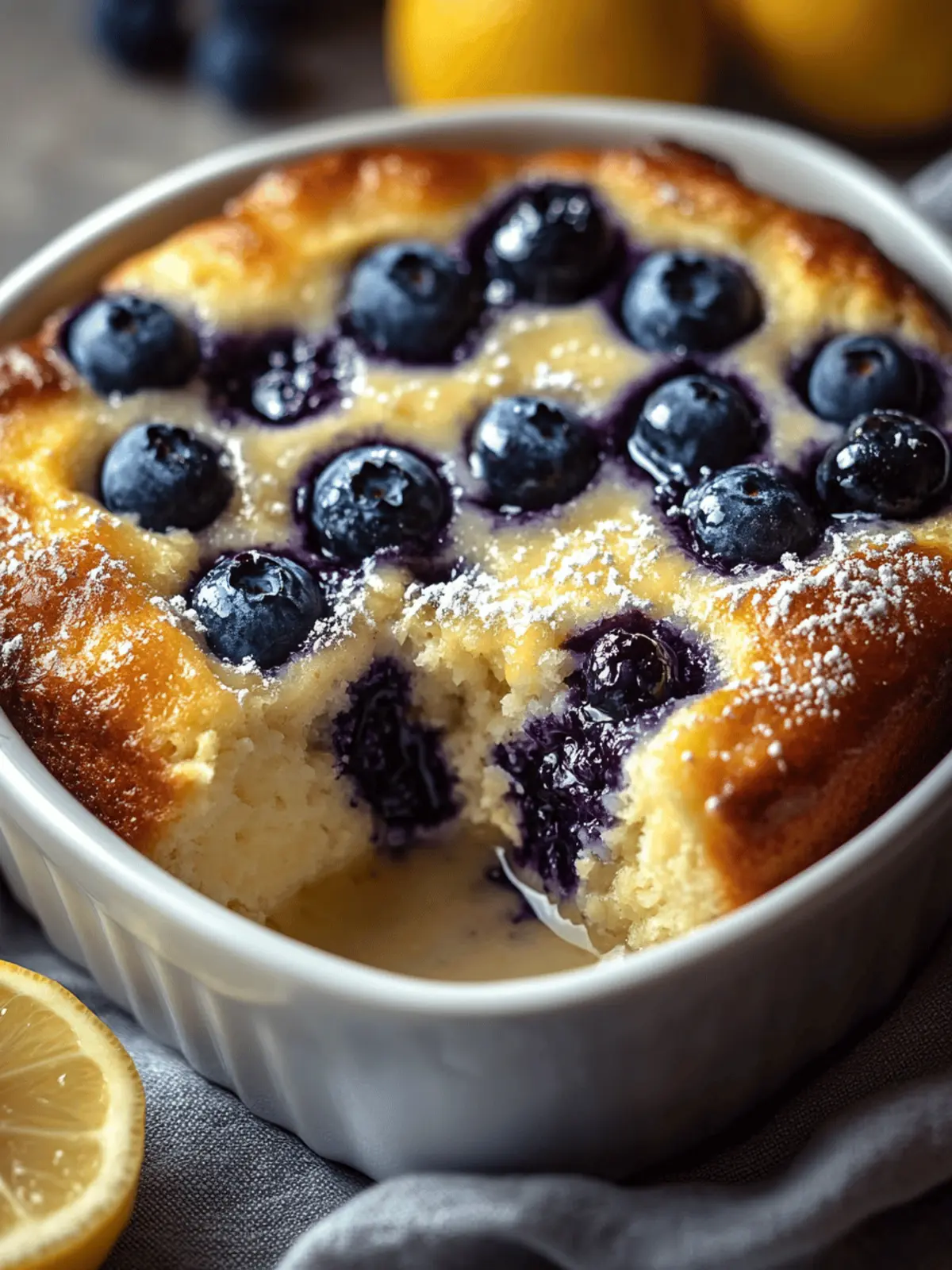 Cottage Cheese Blueberry Lemon Breakfast Bake