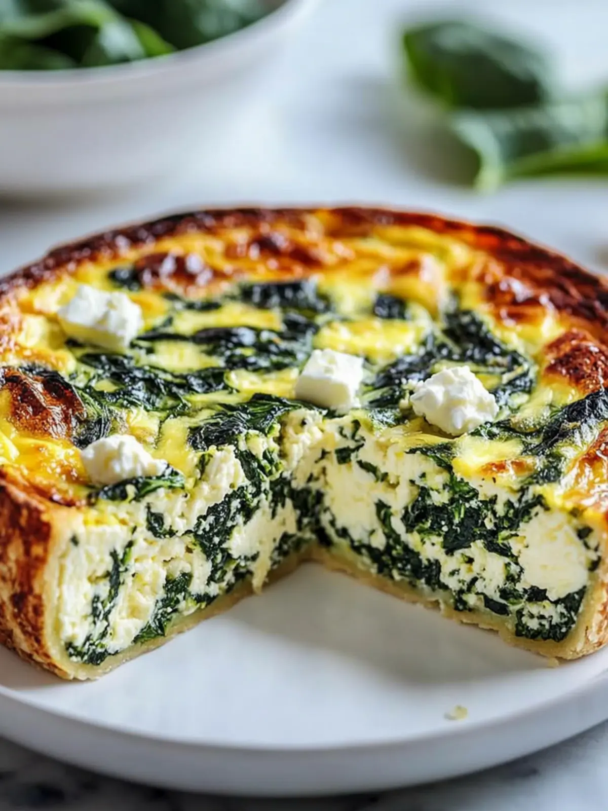 Spinach & Feta Crustless Quiche for Easy Healthy Mornings 4 Spinach & Feta Crustless Quiche