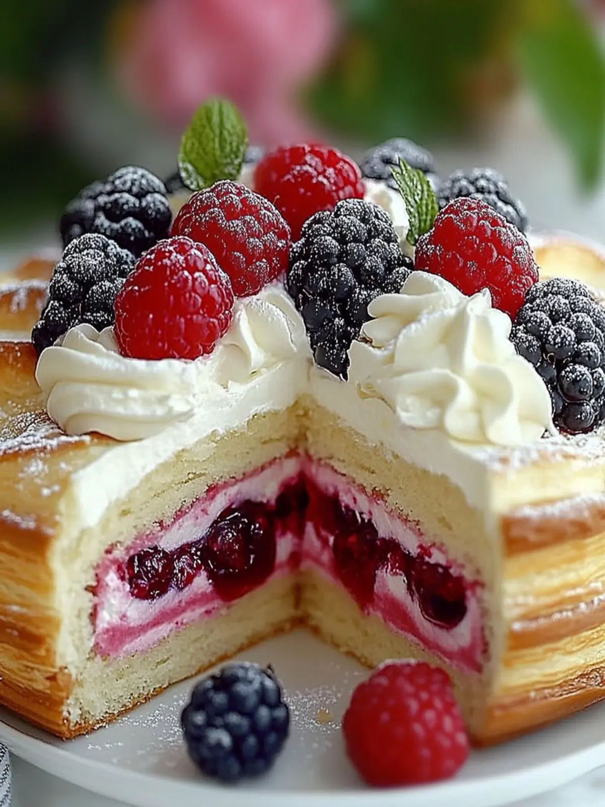 Exquisite Berry Cream Pastry Cake