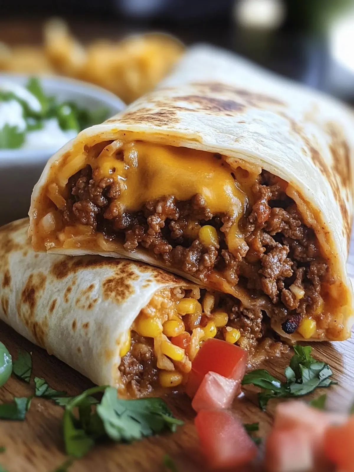 Irresistible Cheesy Double Beef Burrito Recipe