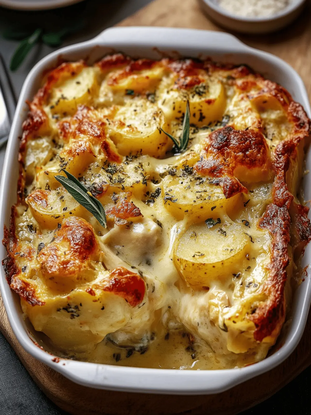 Cheesy Chicken and Potato Bake with Oregano: Comfort Food Bliss 2 Cheesy Chicken and Potato Bake with Oregano