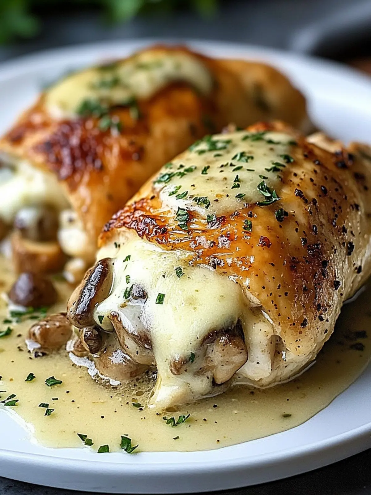 Cheesy Garlic Butter Mushroom Stuffed Chicken Delight 4 Cheesy Garlic Butter Mushroom Stuffed Chicken