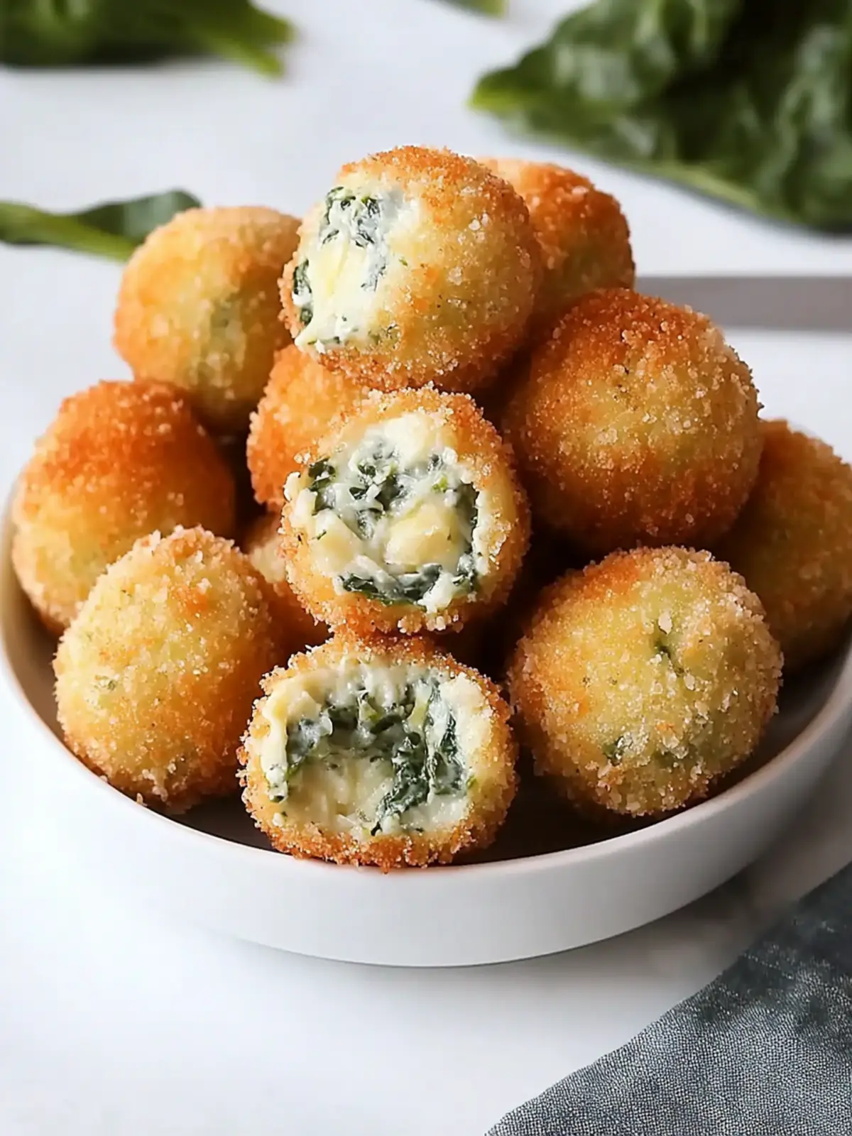 Fried Spinach & Artichoke Dip Balls