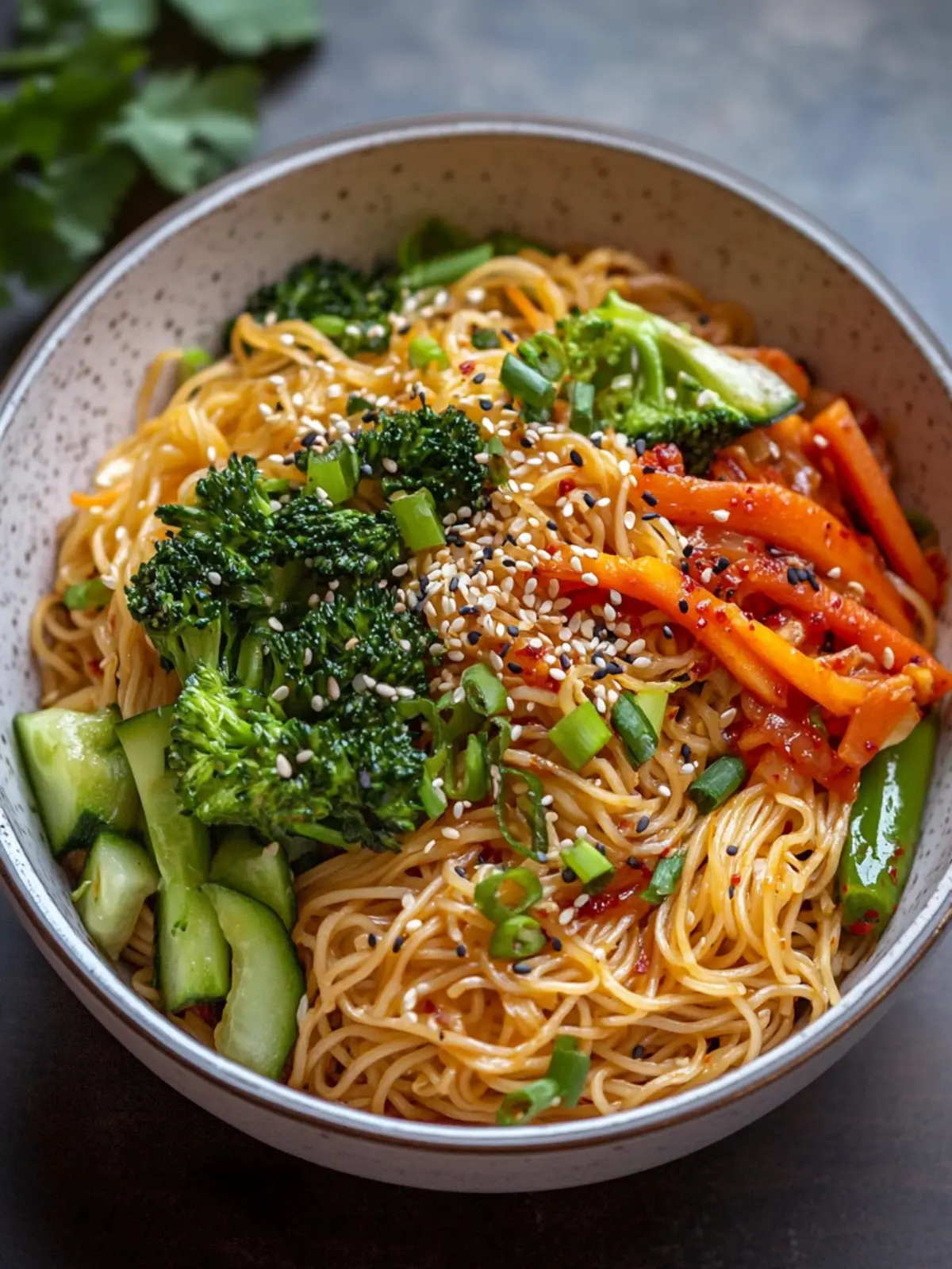 Korean-Style Spicy Garlic Noodle Stir-Fry with Veggies Bliss 3 Korean-Style Spicy Garlic Noodle Stir-Fry with Veggies