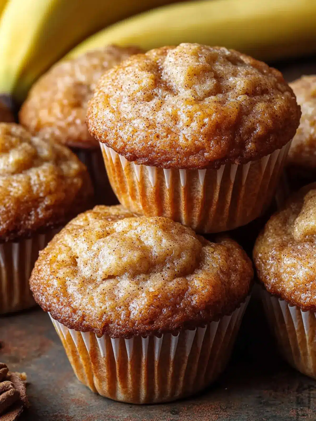 Soft Banana Cinnamon Muffins