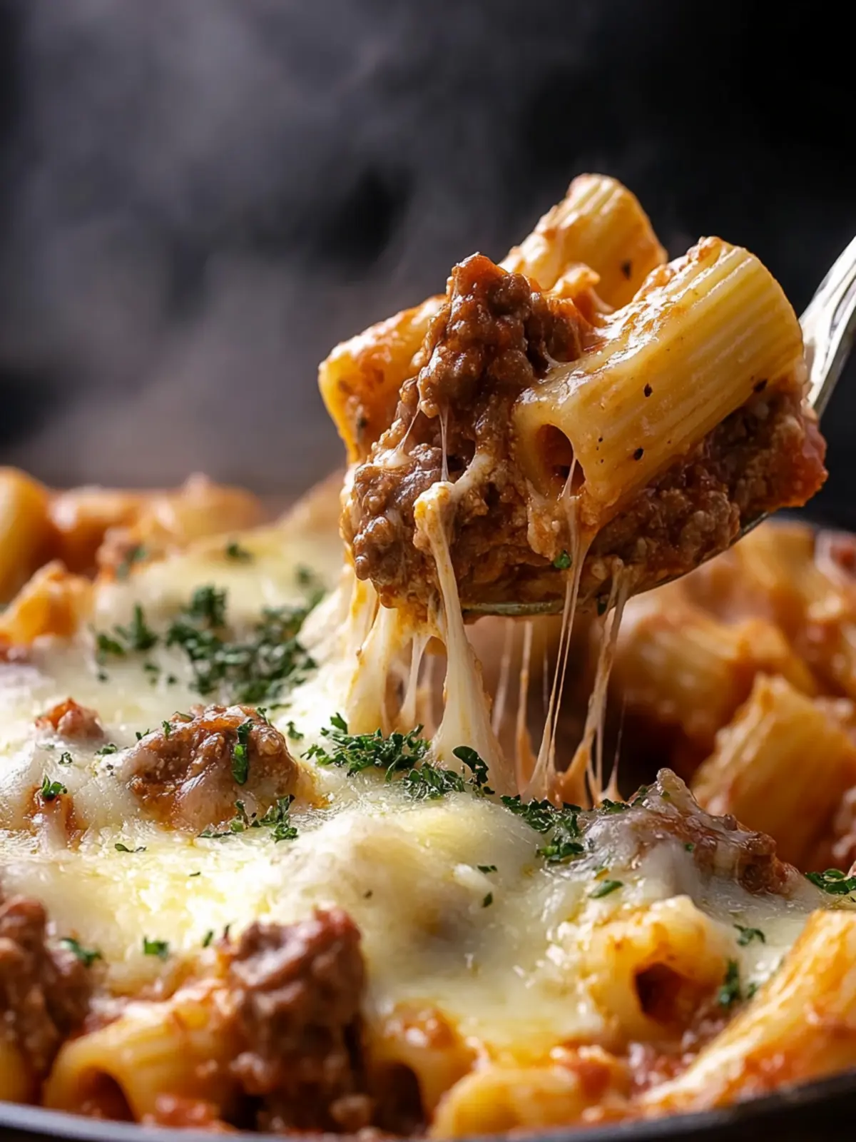 Beef Rigatoni Cheese Bake