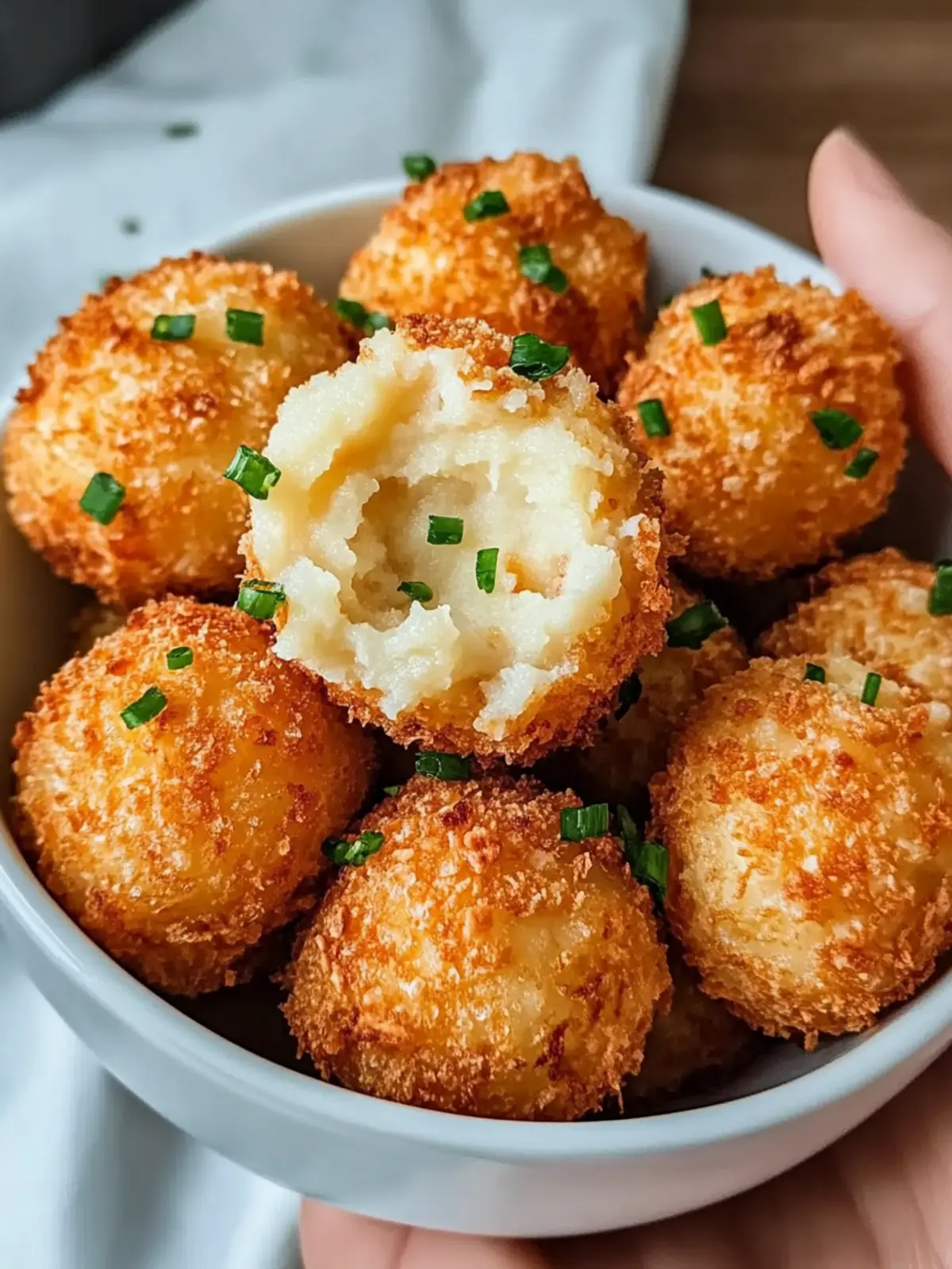 Air Fryer Cheesy Mashed Potato Balls