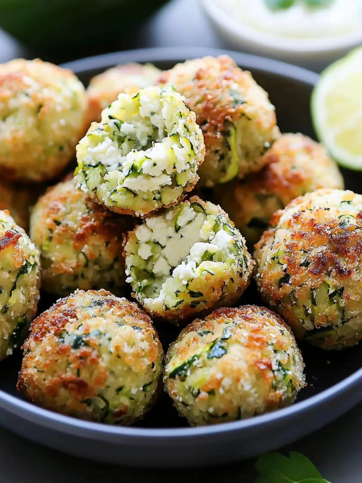 Crispy Zucchini Feta Balls