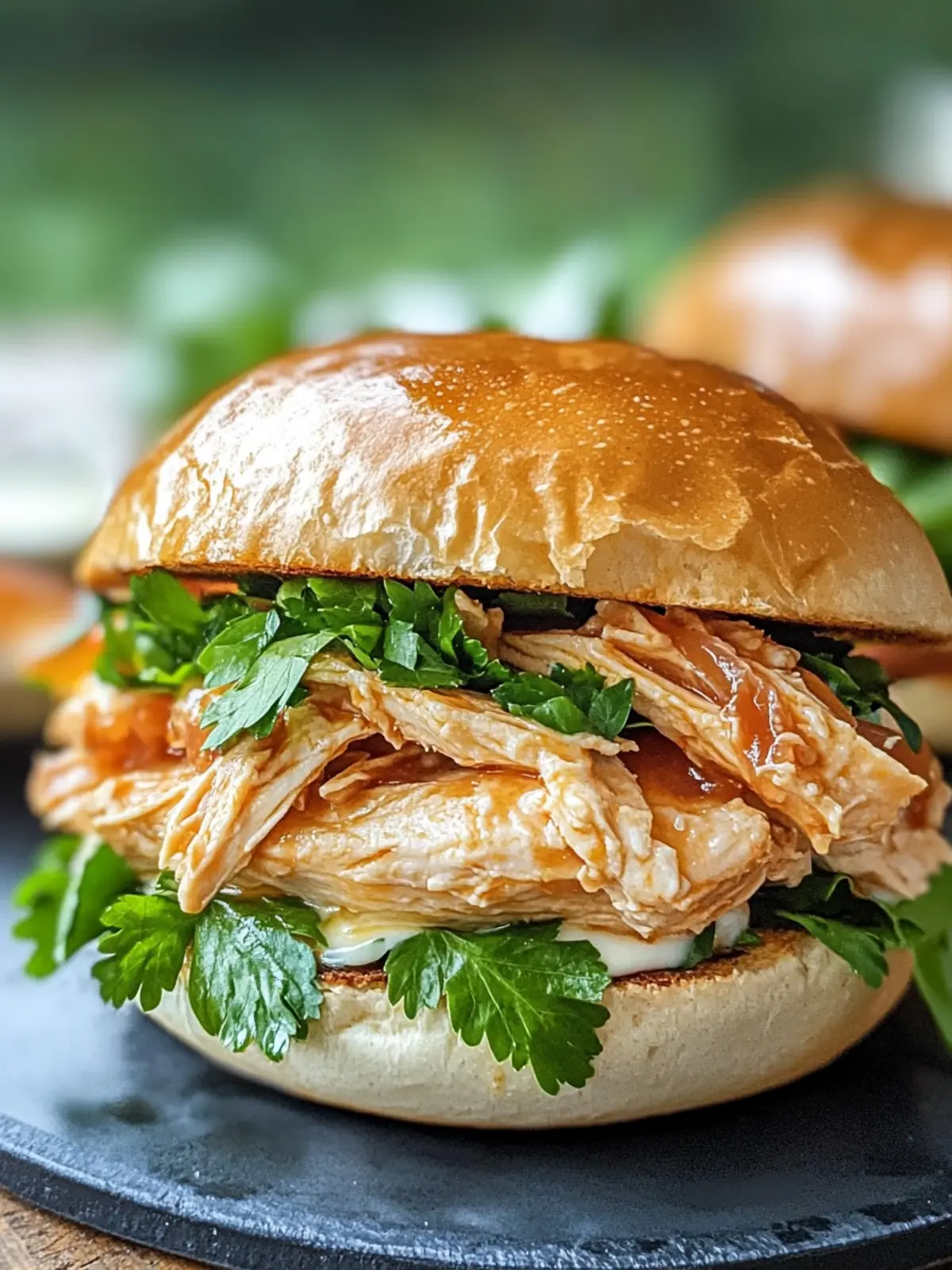 CROCK POT RANCH CHICKEN SANDWICHES WITH CREAMY DRESSING