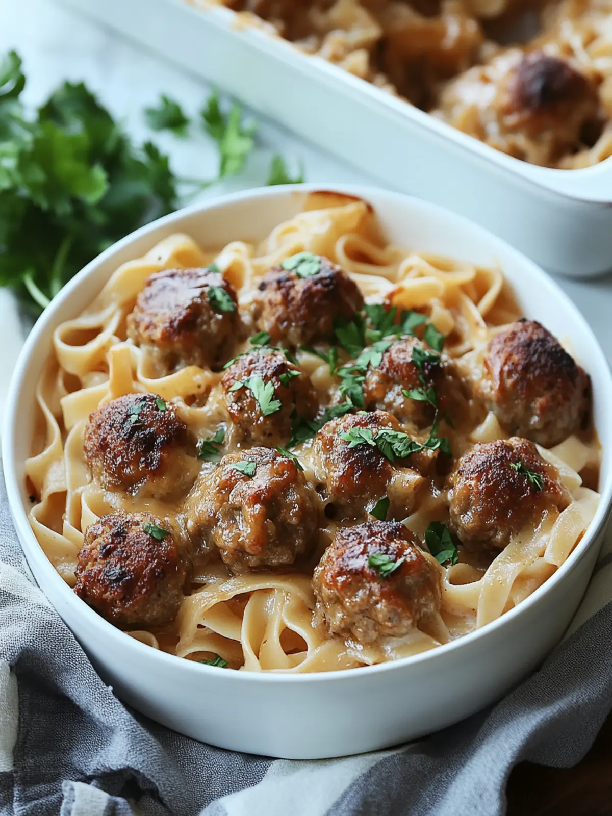 Swedish Meatball Noodle Bake