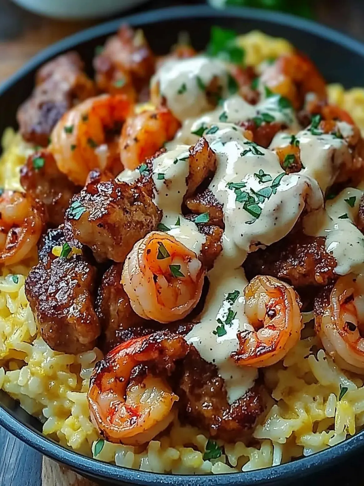 Savor Homemade Jerk Steak and Shrimp Over Tropical Yellow Rice 2 Homemade Jerk Steak and Shrimp Over Tropical Yellow Rice