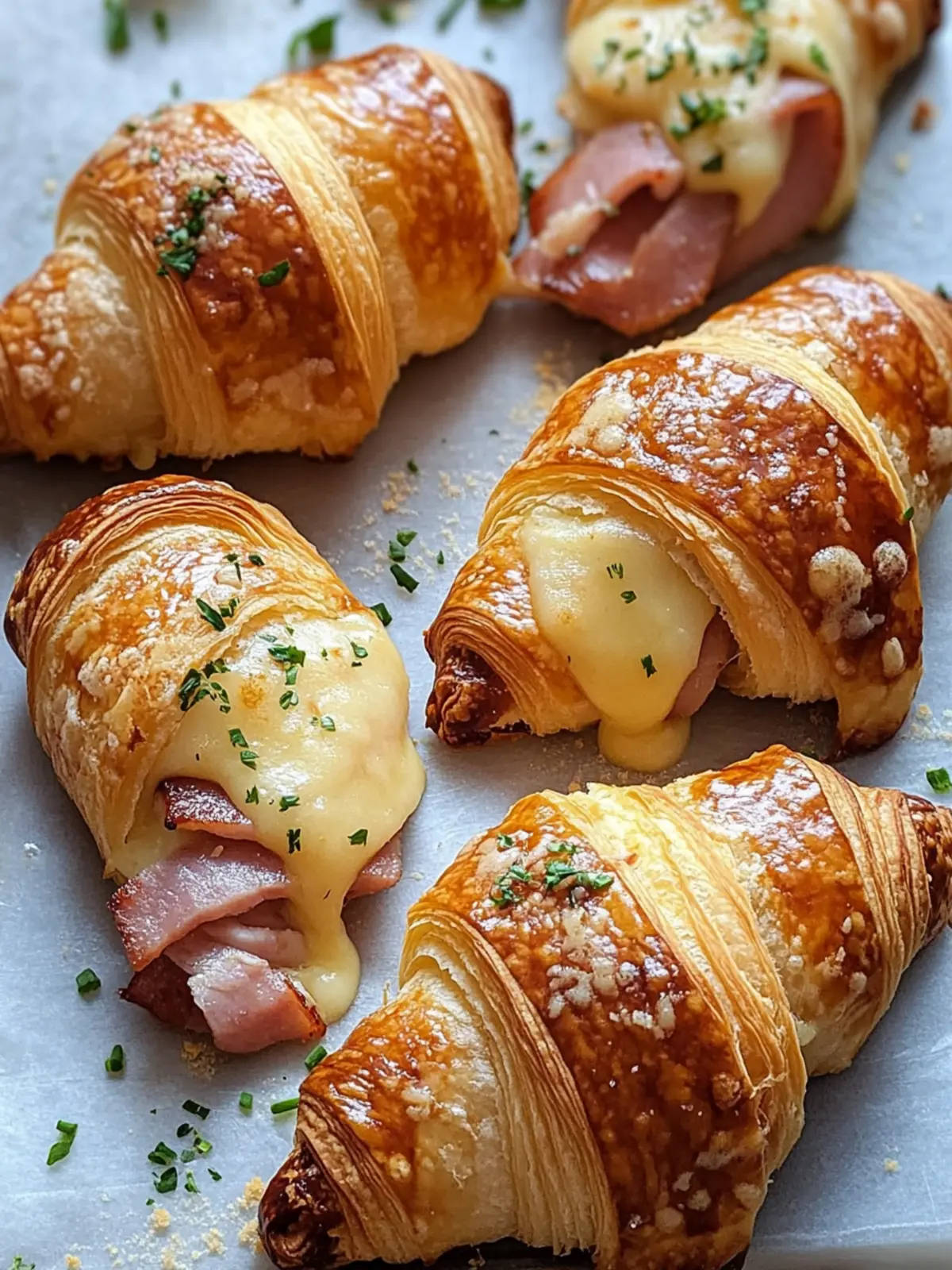 Baked Ham and Cheese Croissants