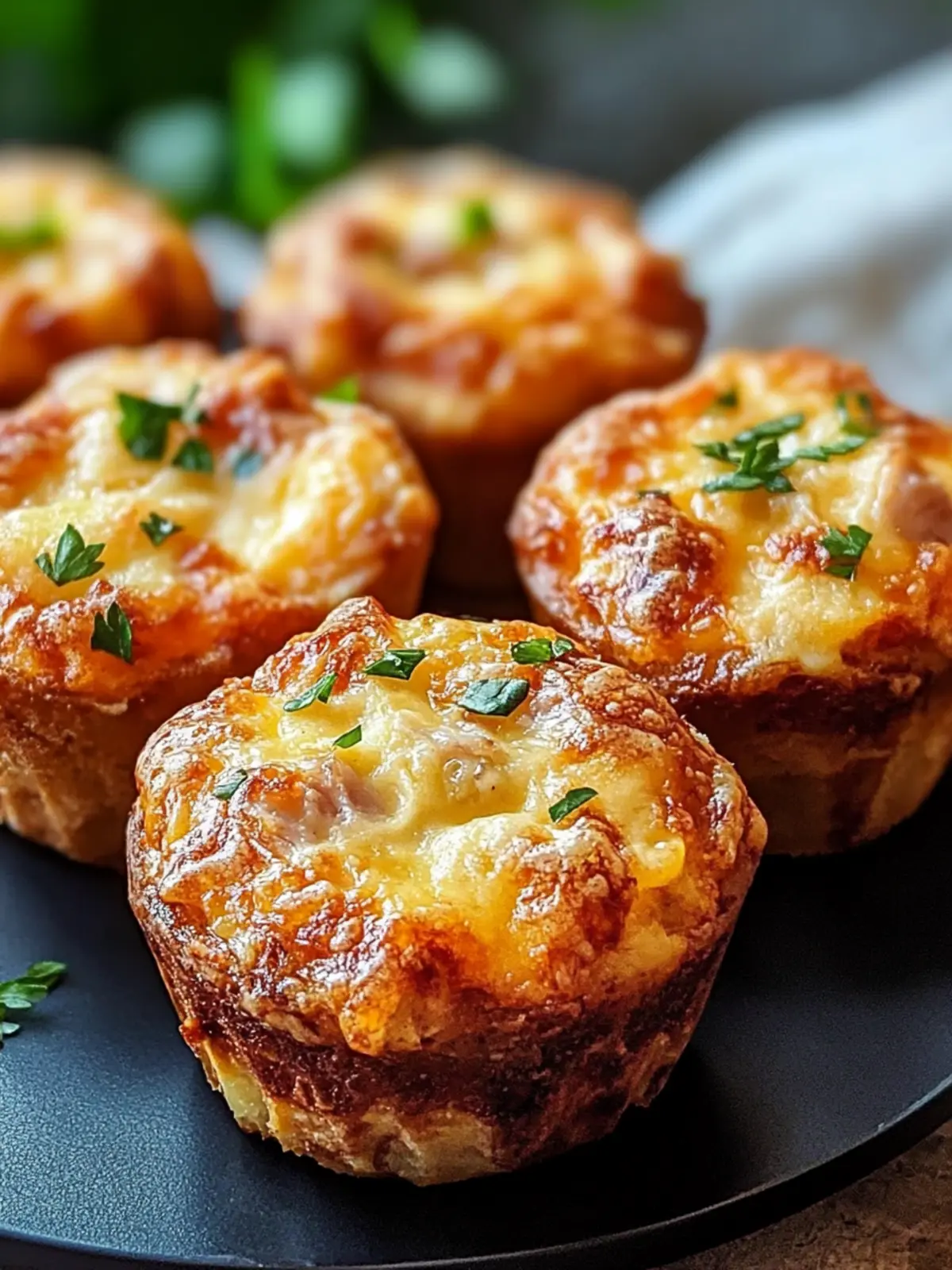 Crispy Golden Cheese & Turkey Breakfast Muffins for Joyful Mornings 3 CRISPY GOLDEN CHEESE & TURKEY BREAKFAST MUFFINS WITH A DELICIOUS DRESSING
