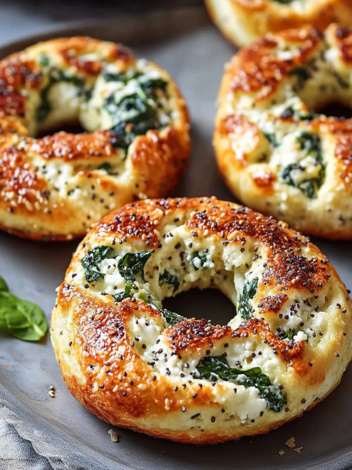 Keto Spinach Cottage Cheese Bagels