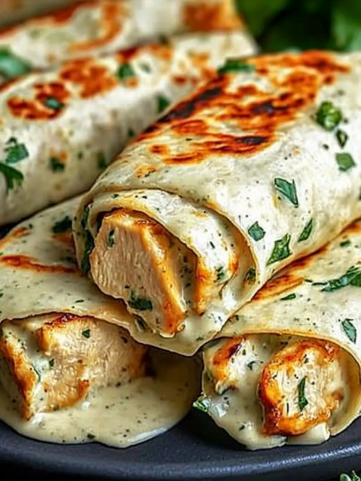 Savory Chicken Wraps with Garlic Cream Sauce You'll Crave 3 Savory Chicken Wraps with a Garlic Cream Sauce