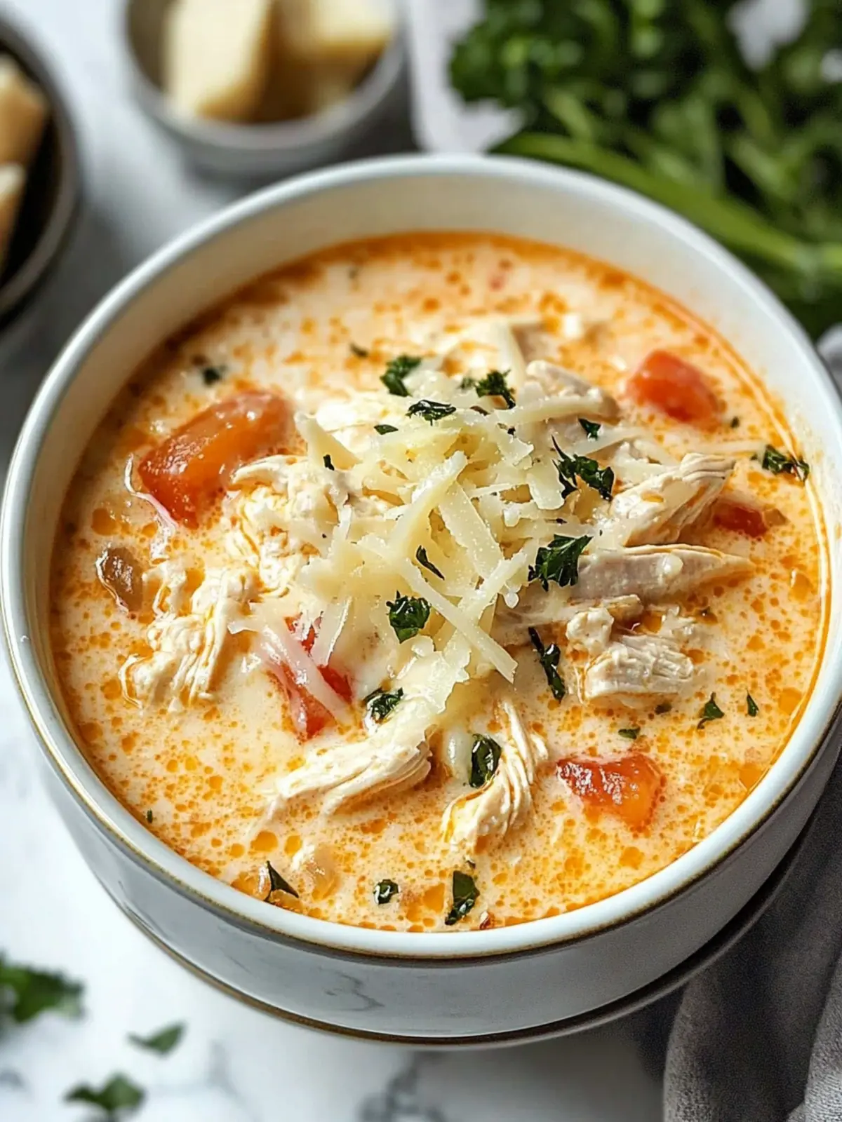 Creamy Chicken Parmesan Soup