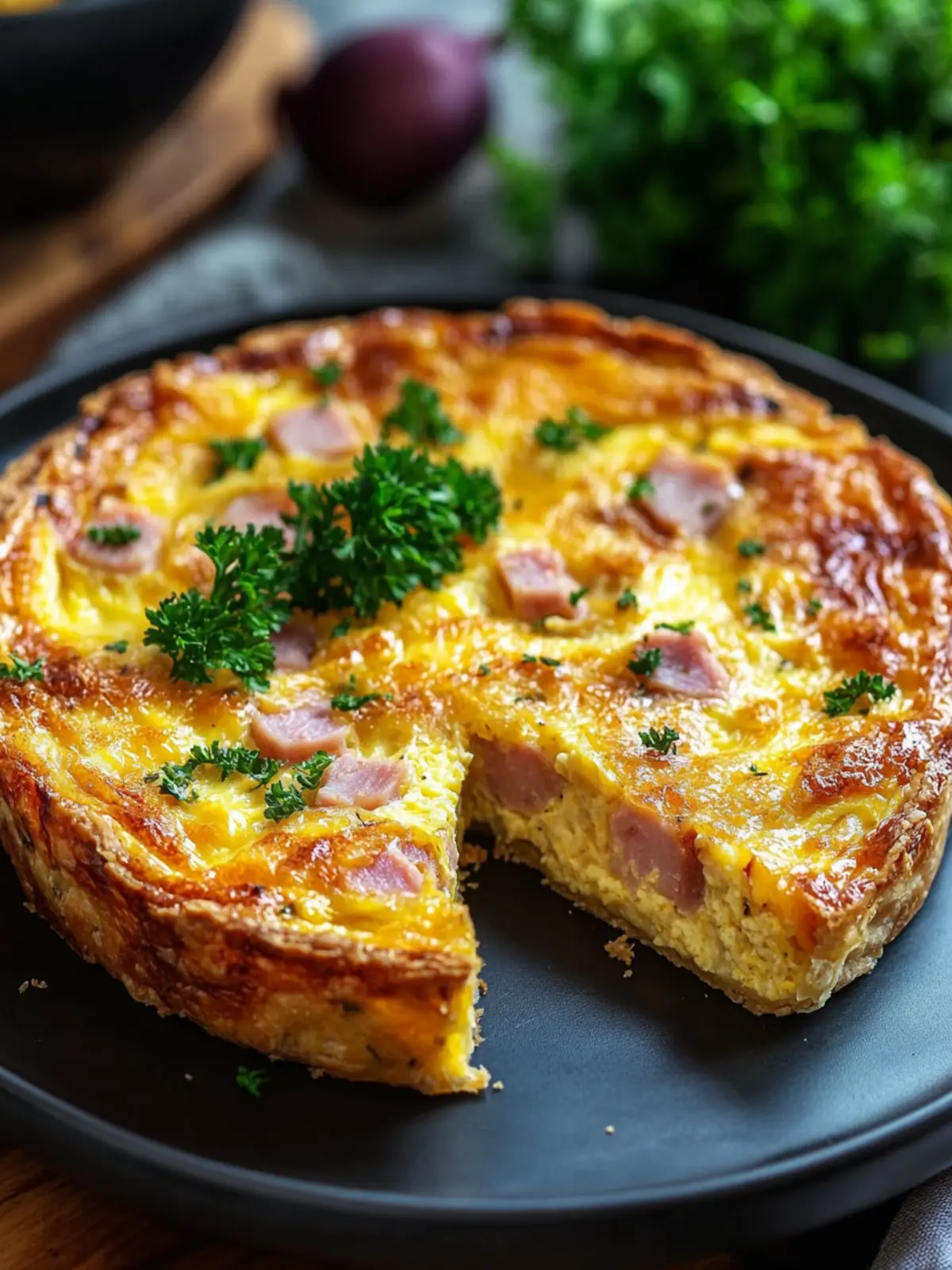 Crustless Quiche Loaded with Ham and Cheese Cozy Bliss Awaits 2 Crustless Quiche Loaded with Ham and Cheese Cozy, Cheesy Comfort in Every Bite