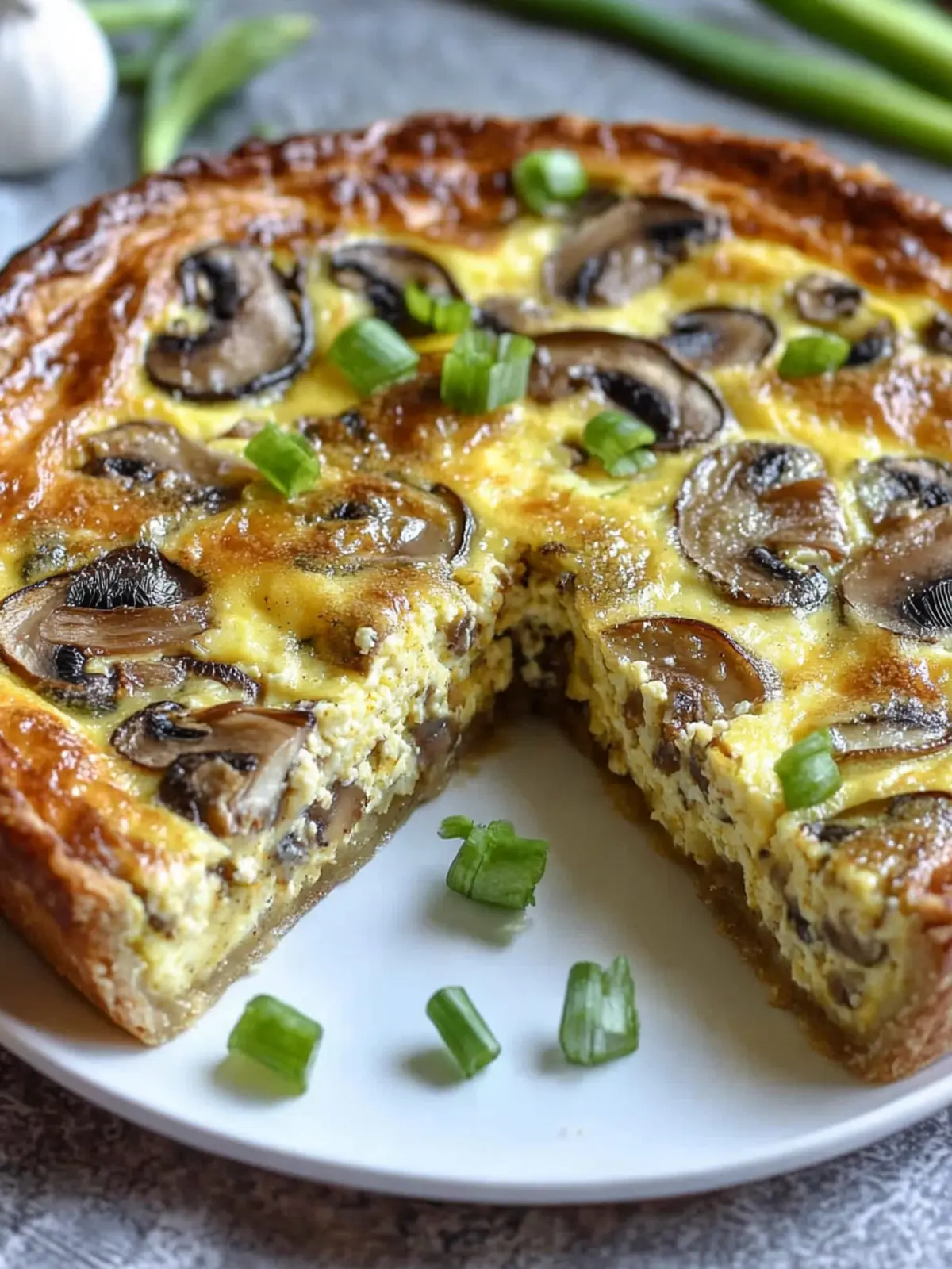 Crustless Mushroom & Cheddar Quiche That's Pure Comfort Food 2 Crustless Mushroom & Cheddar Quiche