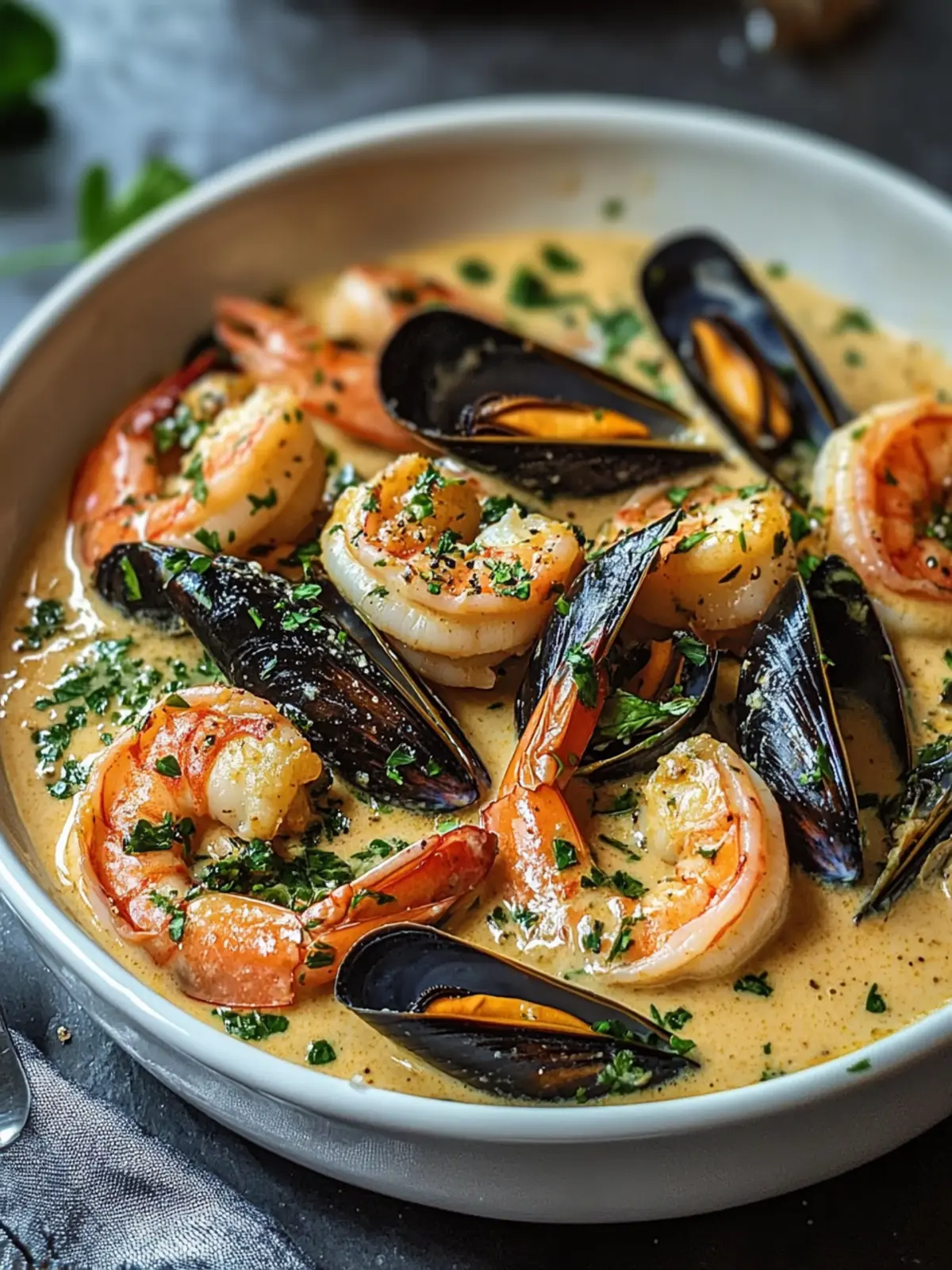 Indulge in Shrimp and Mussels in Creamy Garlic Sauce Today 4 Shrimp and Mussels in Creamy Garlic Sauce