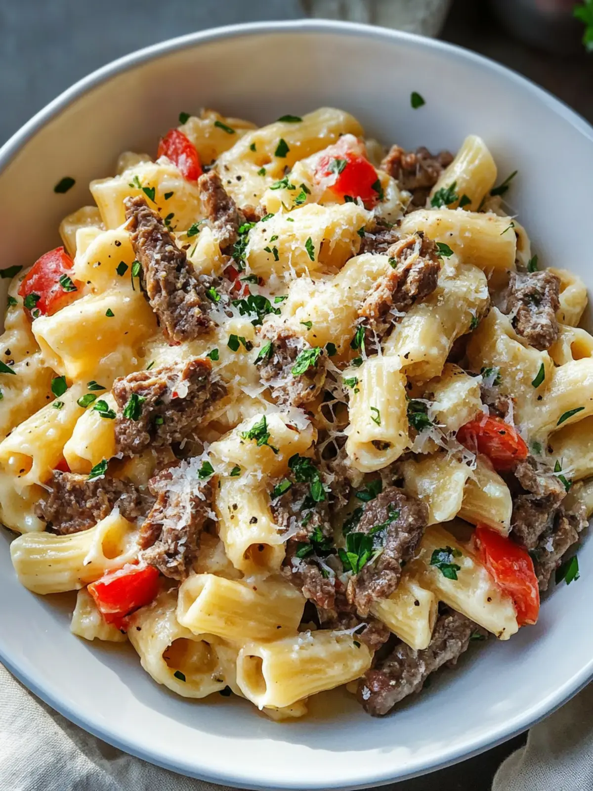 Savor Philly Cheesesteak Pasta: A Comfort Food Delight 3 Philly Cheesesteak Pasta