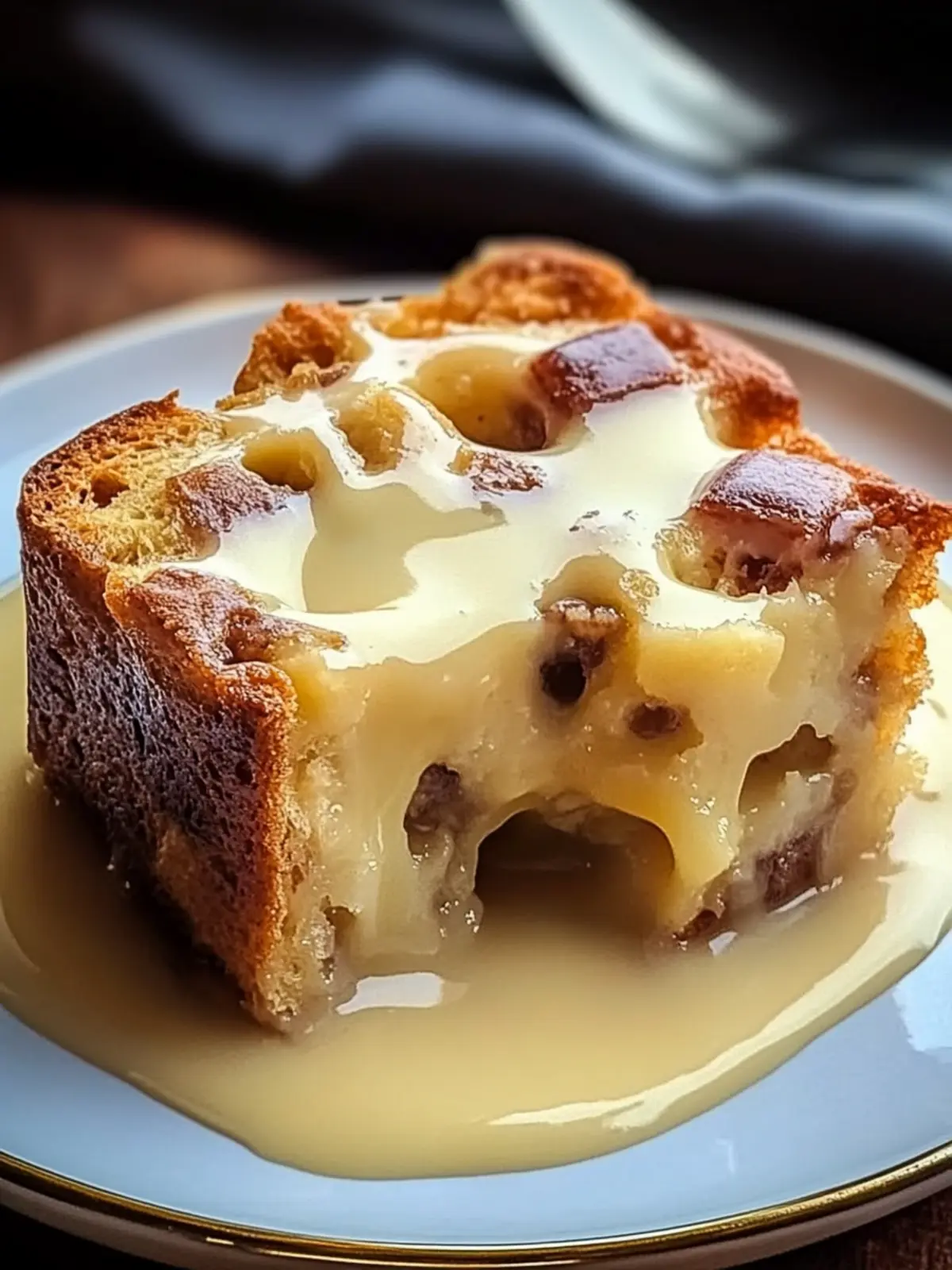 Bread Pudding with Vanilla Sauce