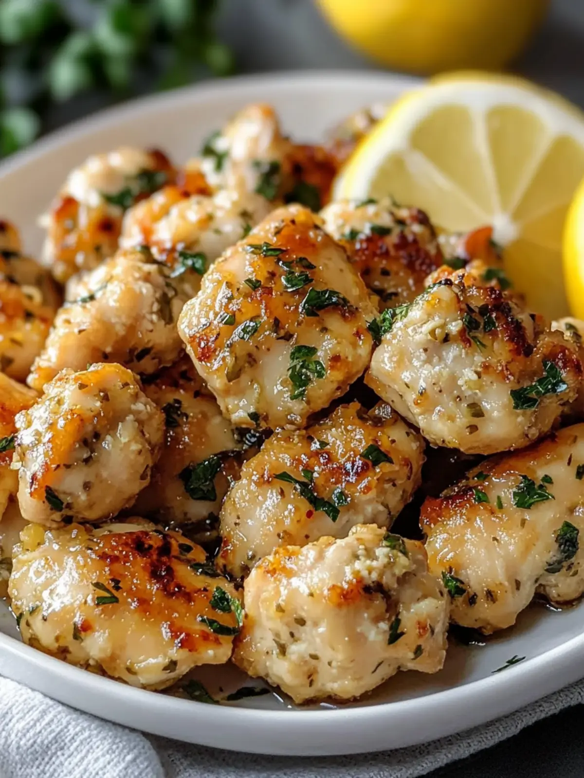 Lemon Garlic Chicken Bites